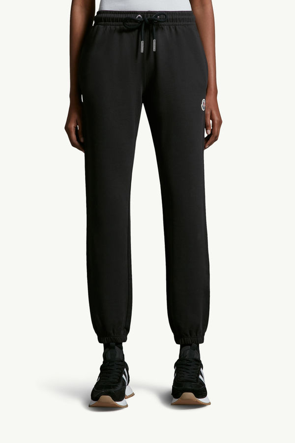 Logo Patch Cotton trackpants Women Black Moncler 3