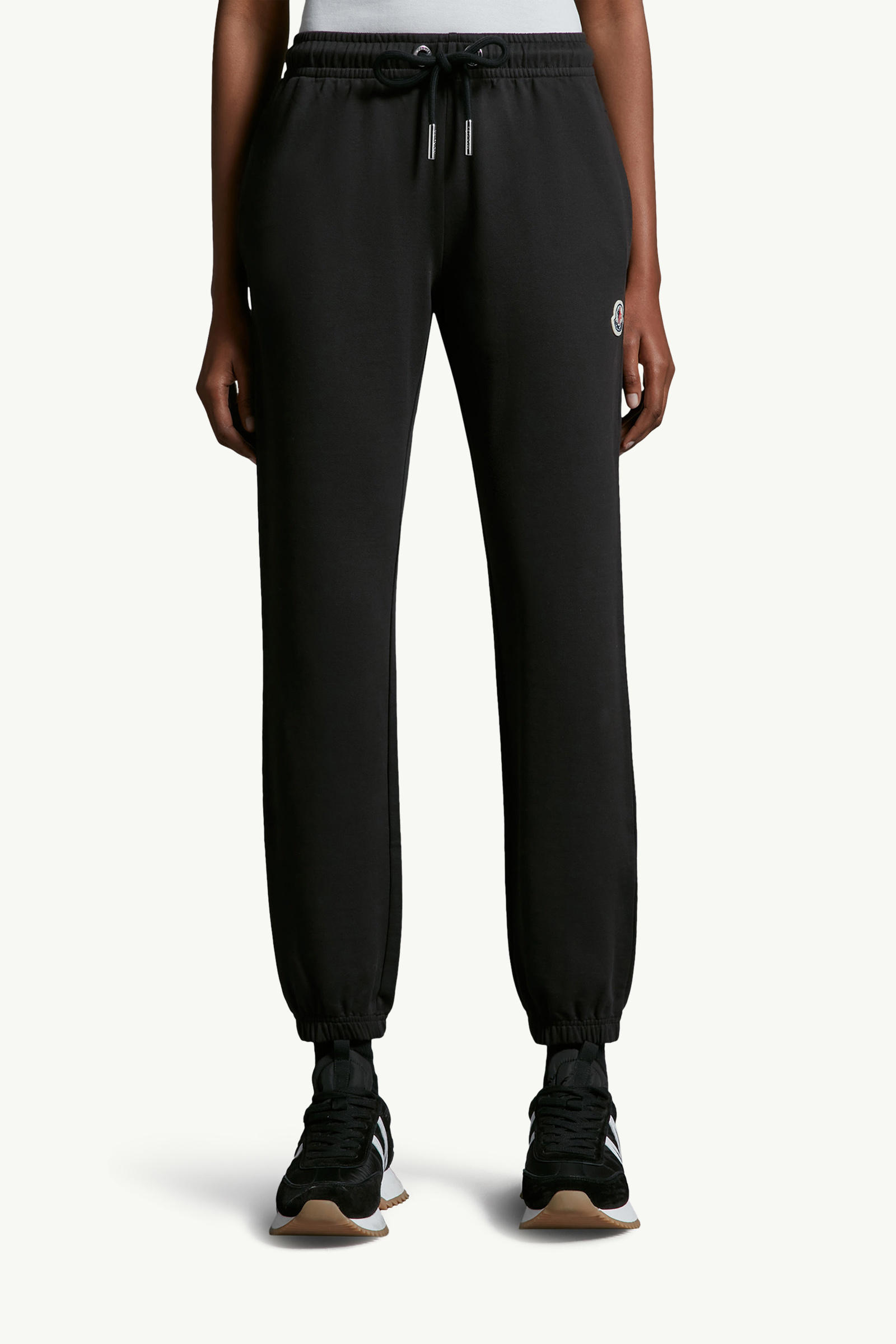 Logo Patch Cotton trackpants Women Black Moncler 3