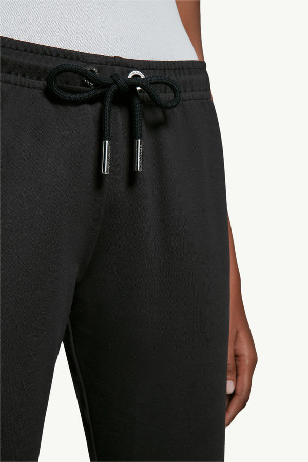 Logo Patch Cotton trackpants Women Black Moncler 5