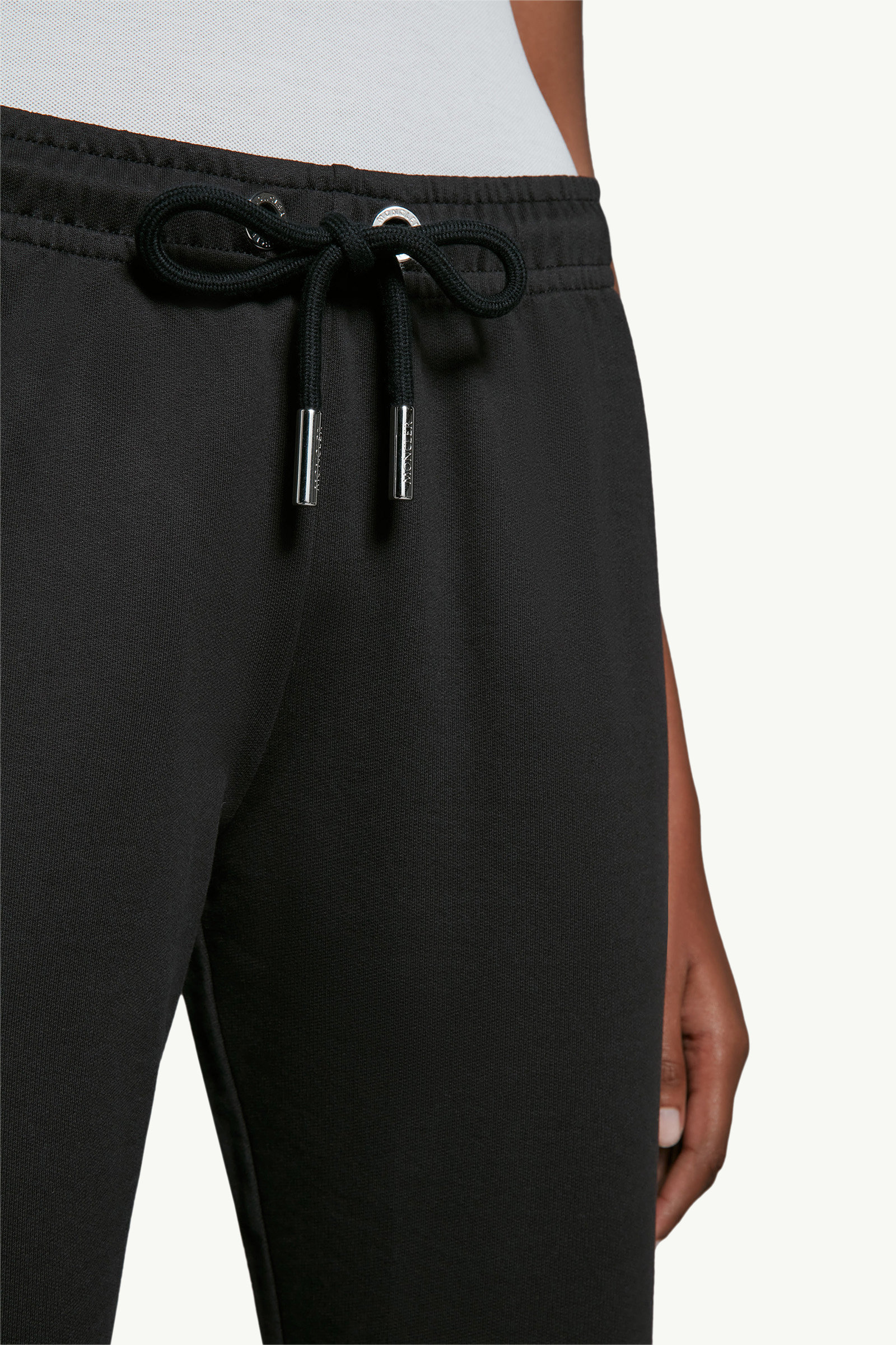 Logo Patch Cotton trackpants Women Black Moncler 5