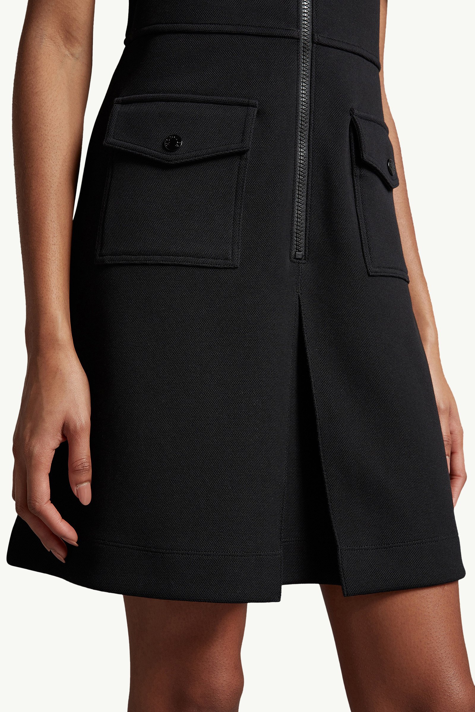 Moncler ドレス Pleated Cotton Blend Polo Dress 関税込 Black Polo Dress - Dresses for Women | Moncler US
