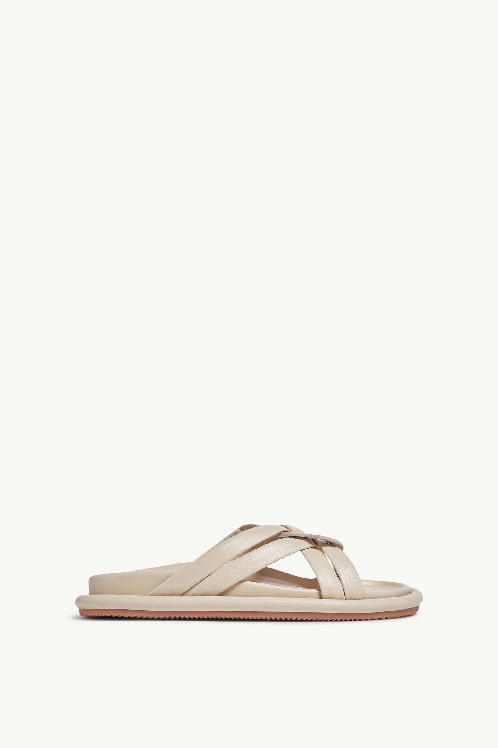 Bell Soft Leather Sliders Women Beige Moncler 0