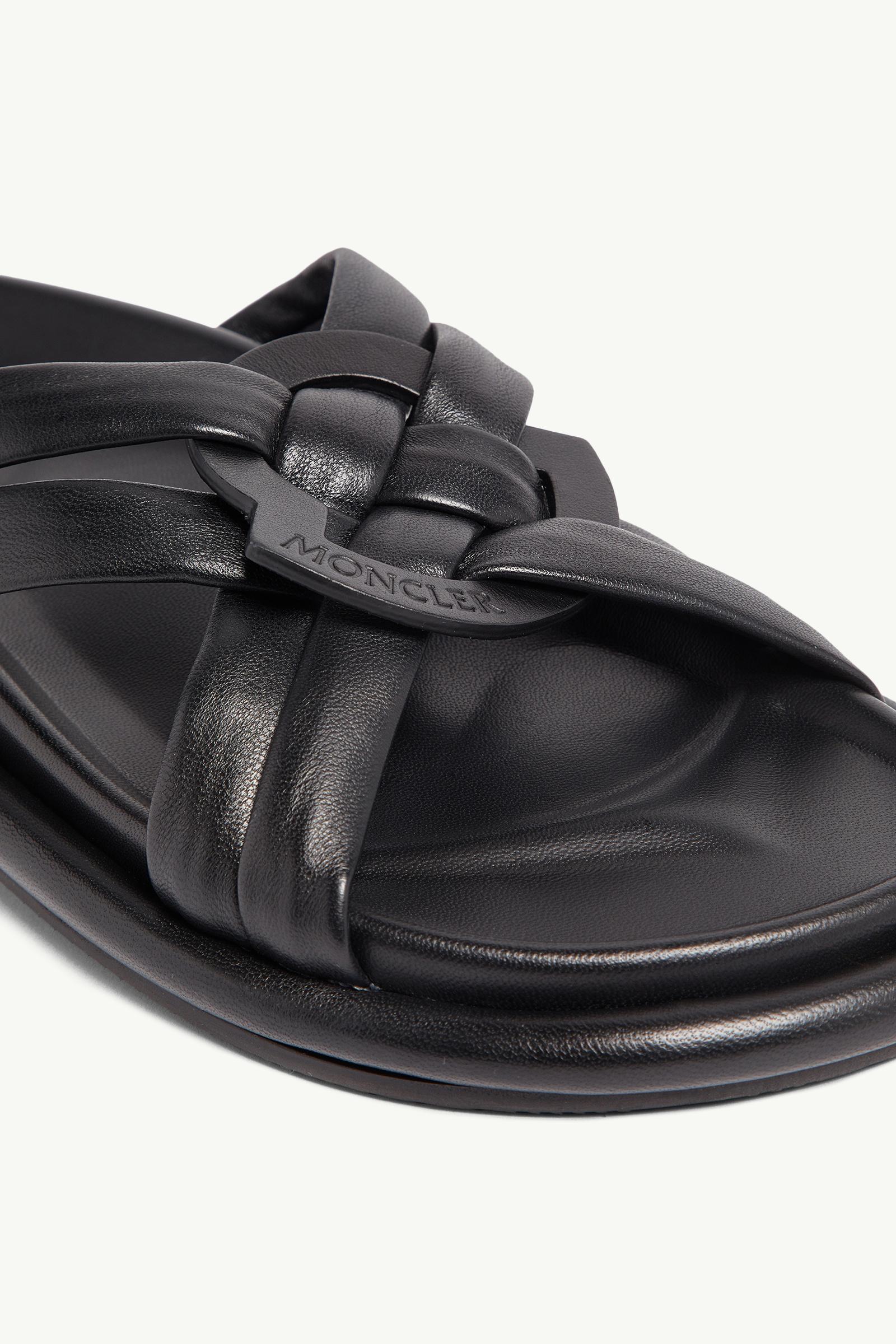 Bell Soft Leather Sliders Women Black Moncler 1