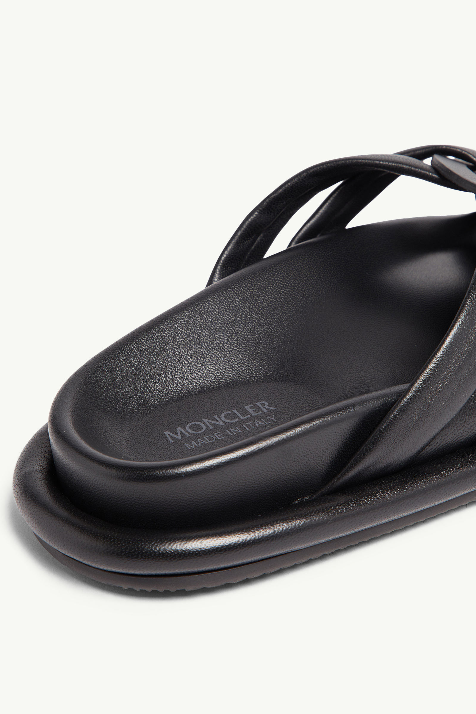 Bell Soft Leather Sliders Women Black Moncler 2