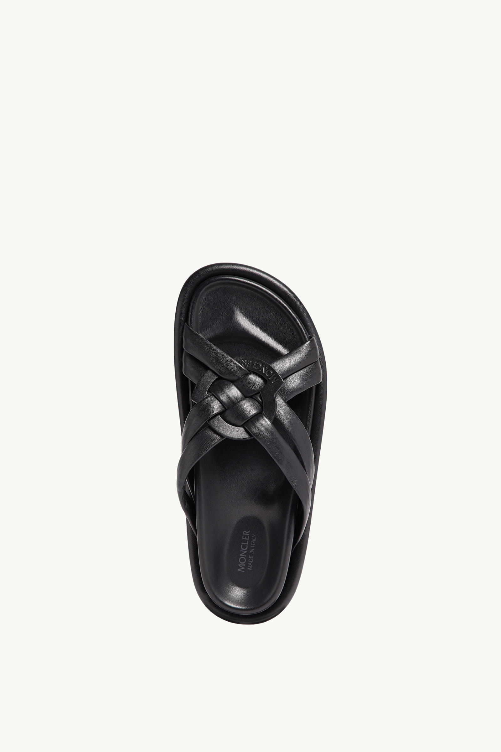 Bell Soft Leather Sliders Women Black Moncler 3