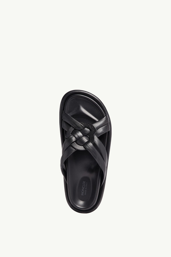 Bell Soft皮革拖鞋 女士 黑色 Moncler 3