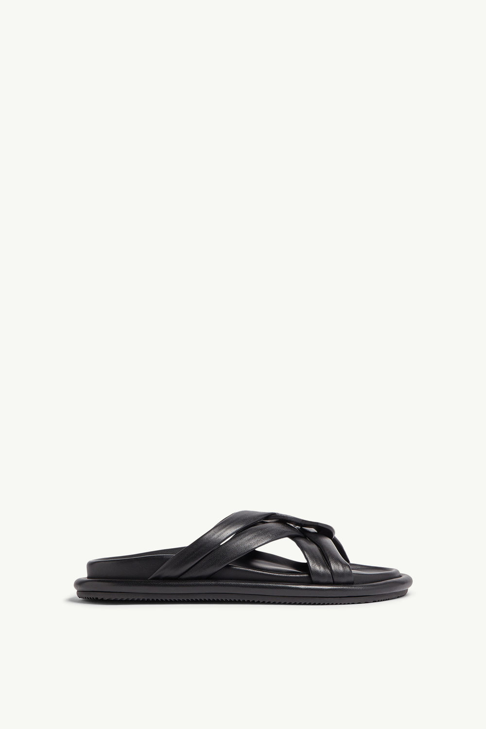 Bell Soft Leather Sliders Women Black Moncler 0