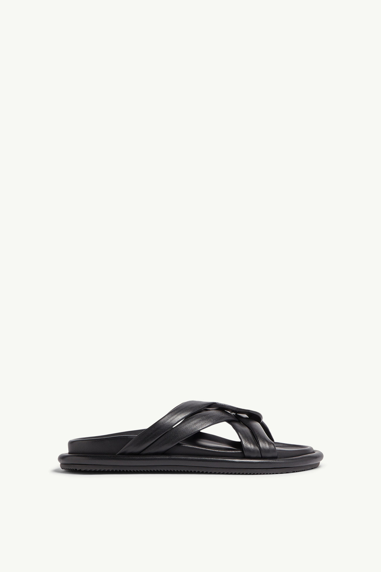 Bell Soft Leather Sliders Women Black Moncler 0