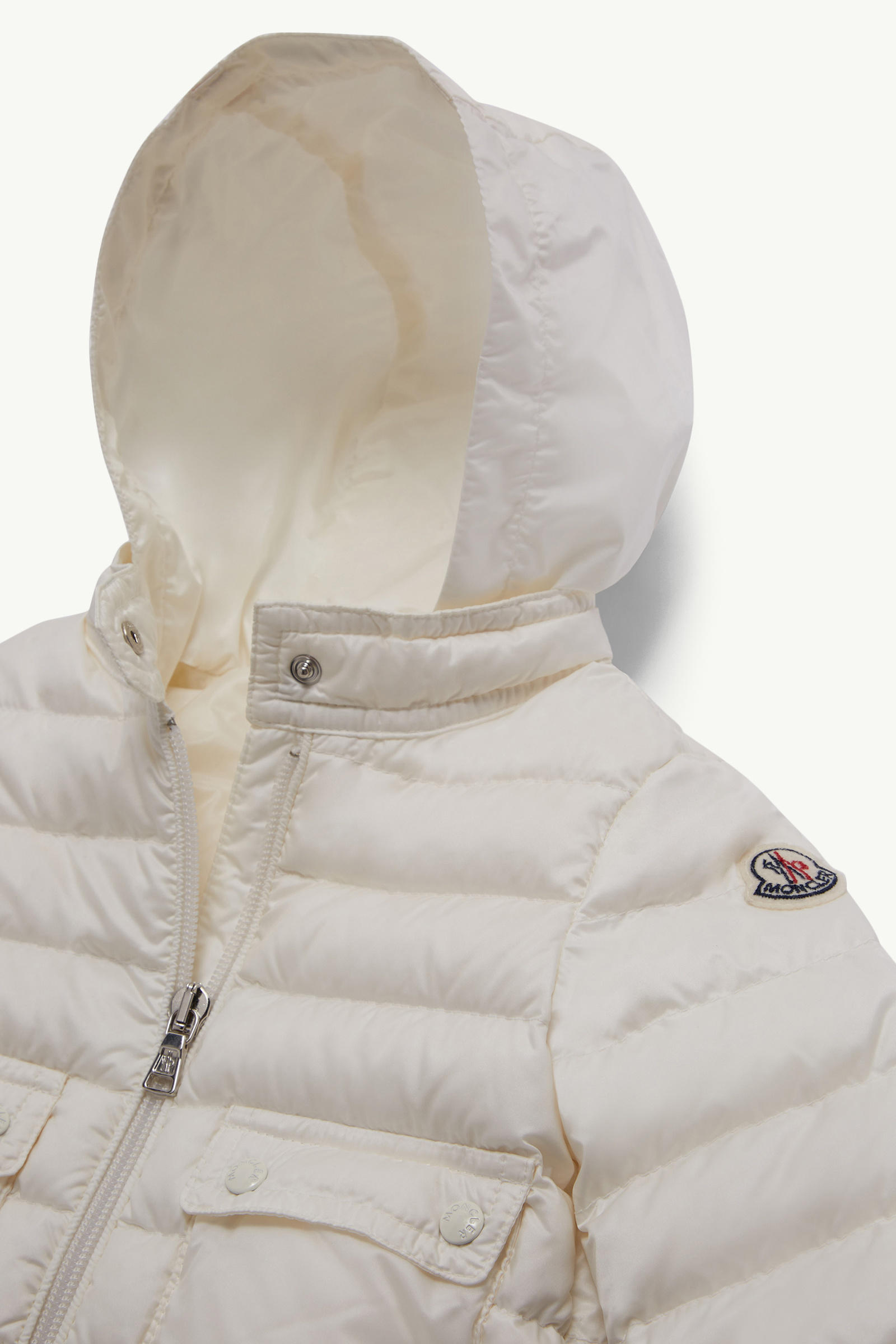 Lans Hooded Down Jacket Girl White Moncler 3