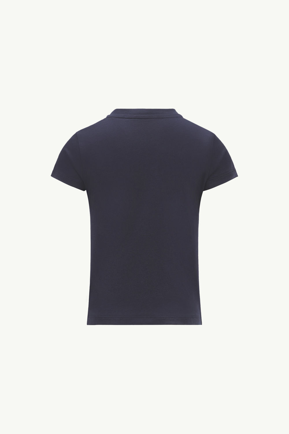 Embroidered Logo Cotton T-Shirt Girl Night Blue Moncler 1