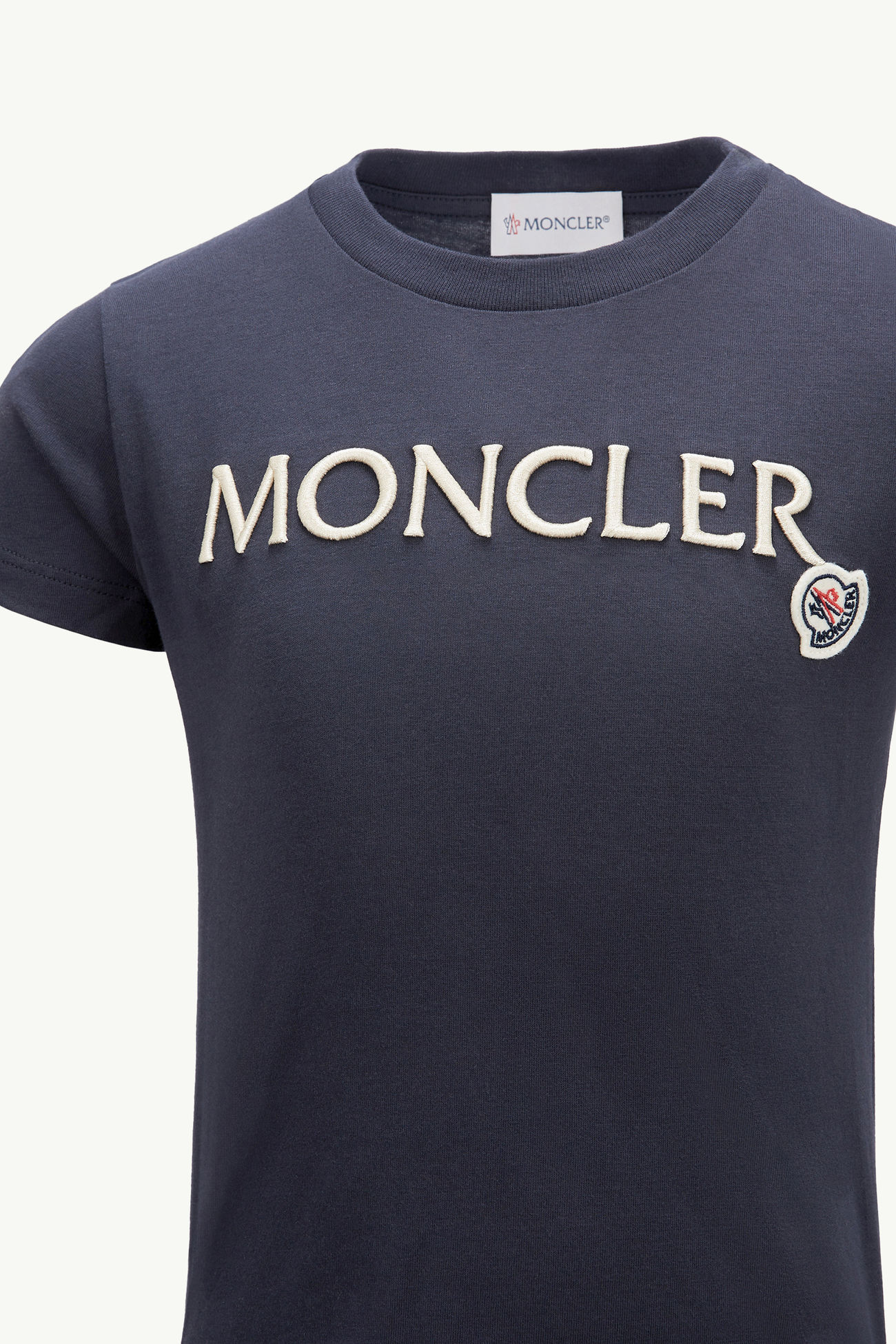 T-Shirt aus Baumwolle mit gesticktem Logo Mädchen Nachtblau Moncler 2
