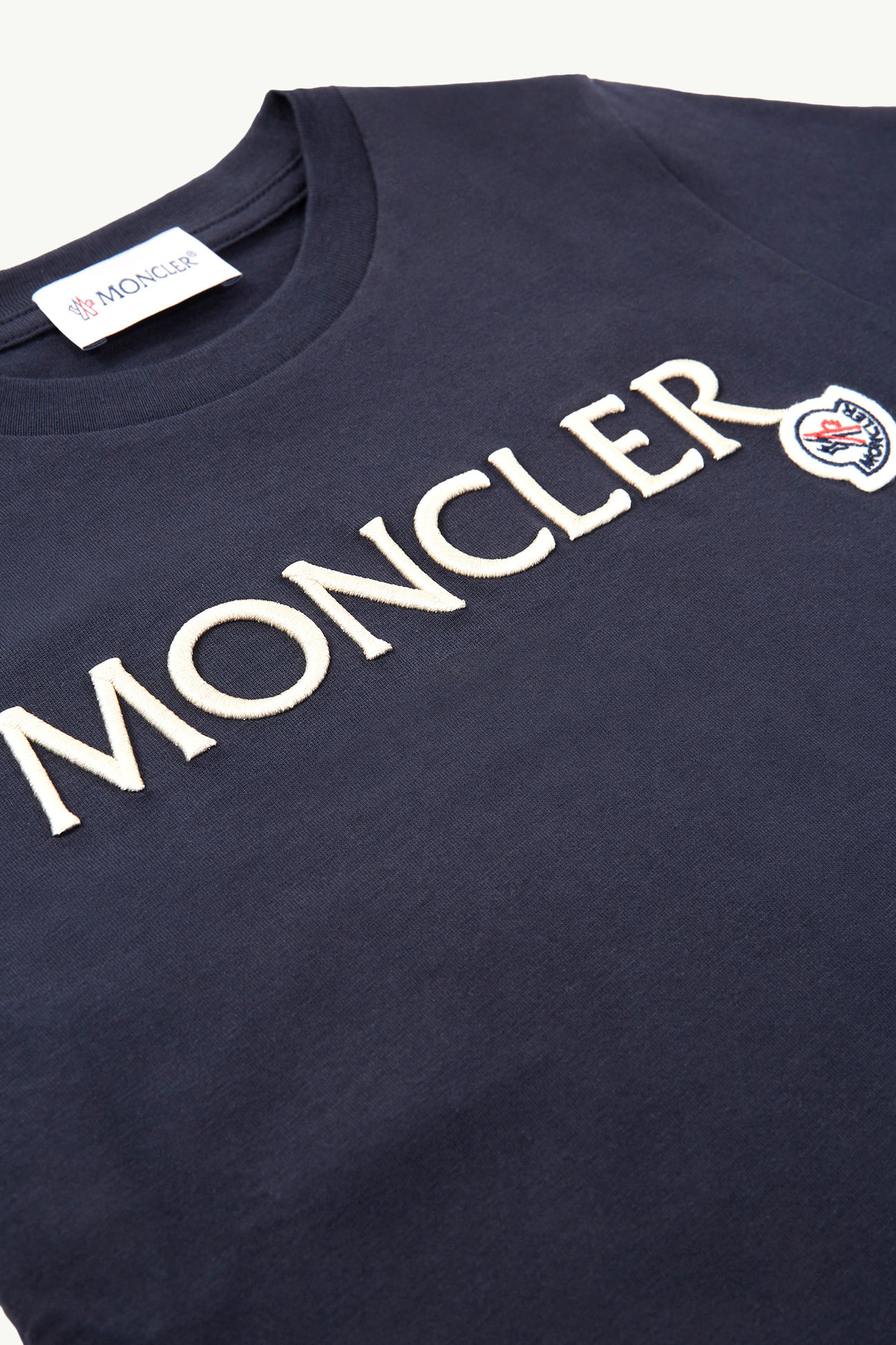 T-Shirt aus Baumwolle mit gesticktem Logo Mädchen Nachtblau Moncler 3