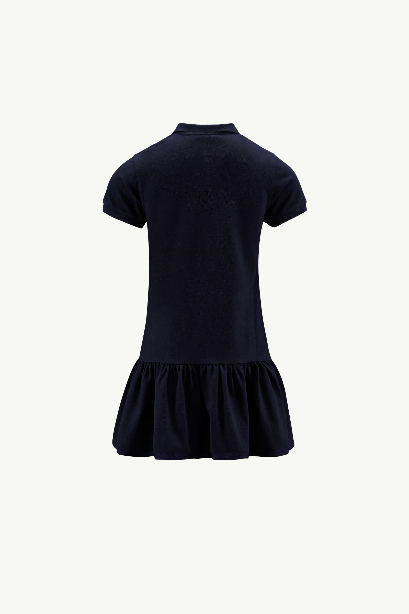 Cotton Piquet Polo Shirt Dress Girl Dark Blue Moncler 1