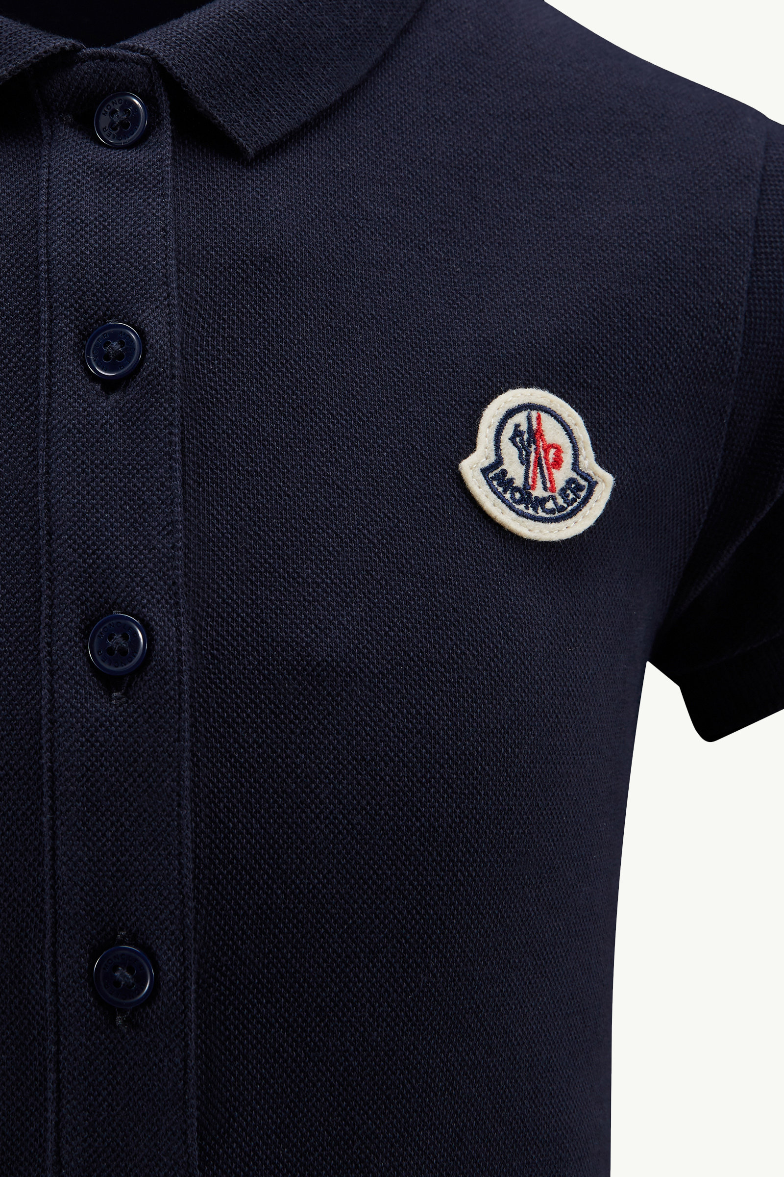 Cotton Piquet Polo Shirt Dress Girl Dark Blue Moncler 2