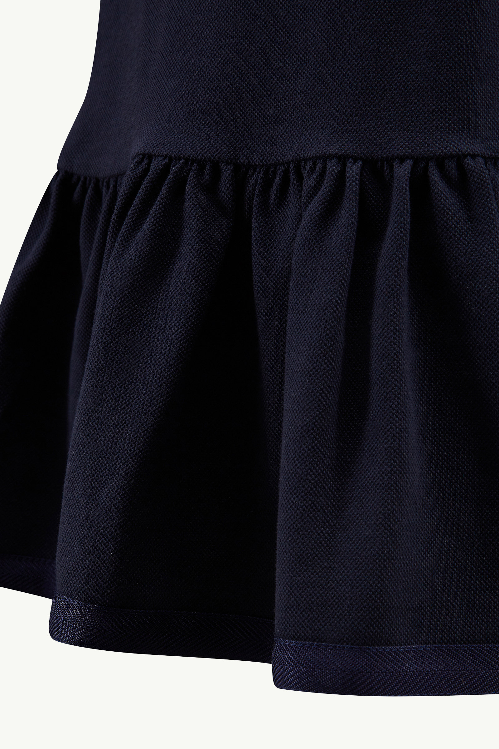 Cotton Piquet Polo Shirt Dress Girl Dark Blue Moncler 3