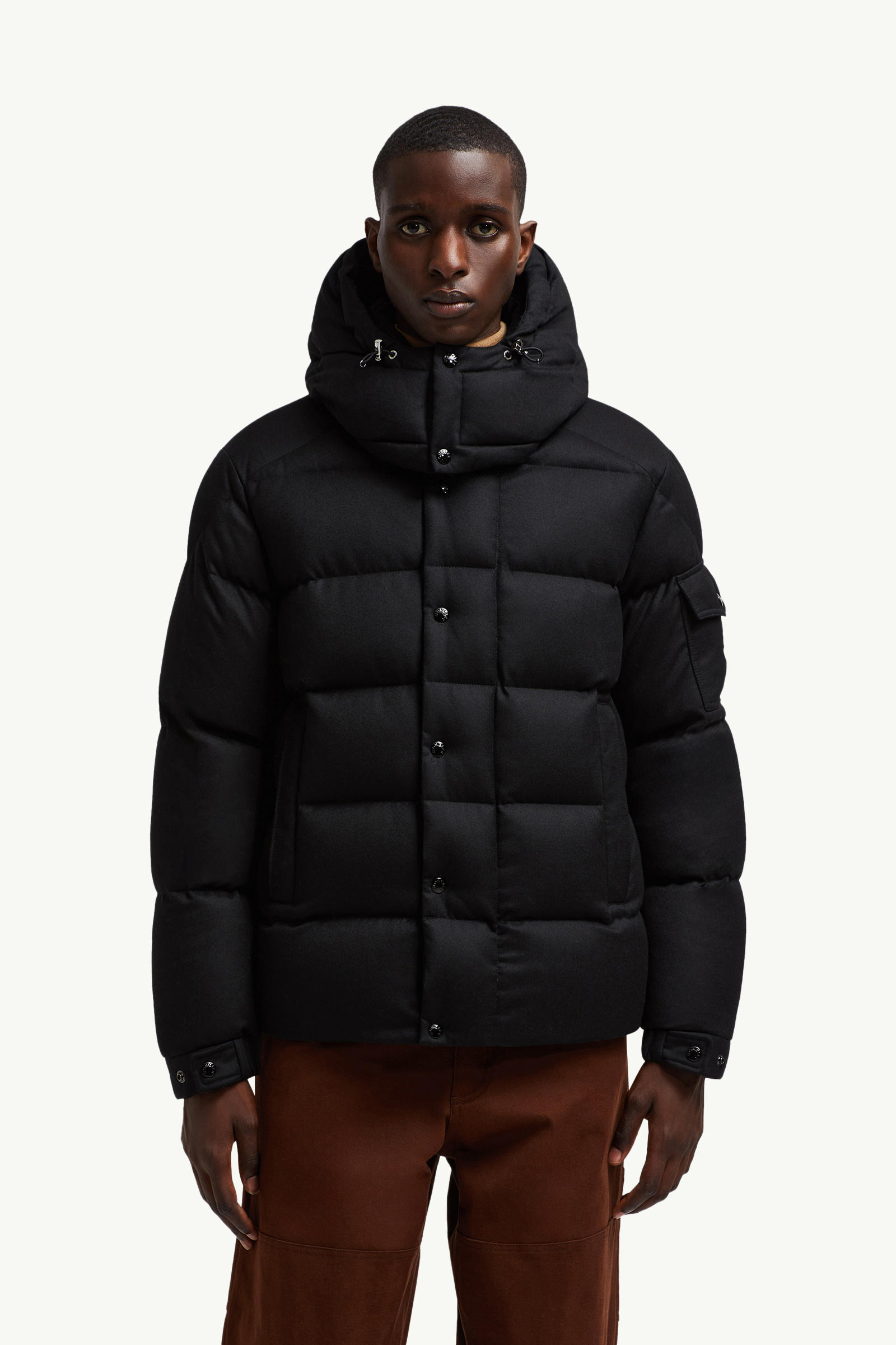 Doudoune courte en flanelle Vezere Hommes Noir Moncler 3