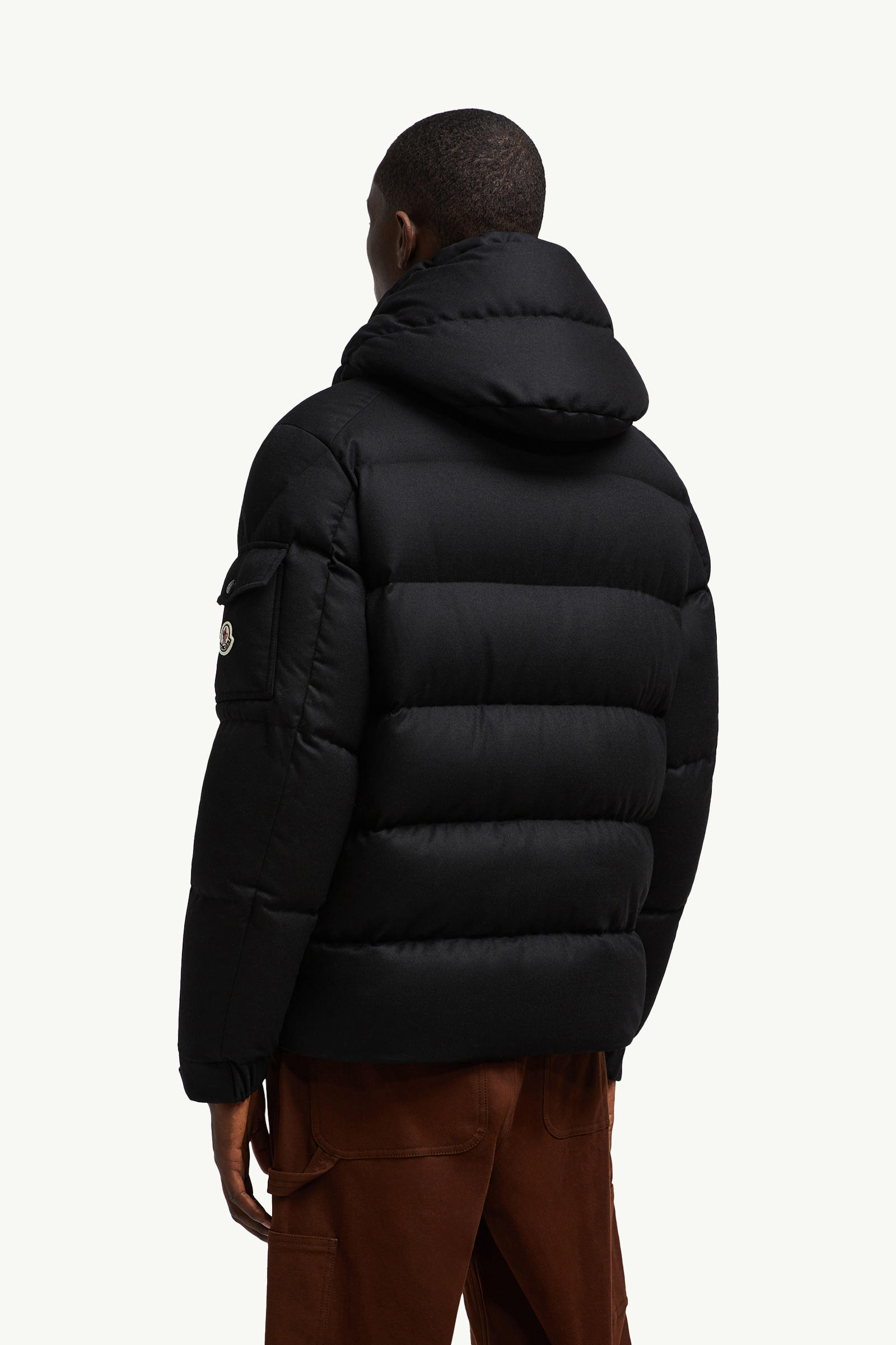Vezere Hooded Flanelle Short Down Jacket Men Black Moncler 4