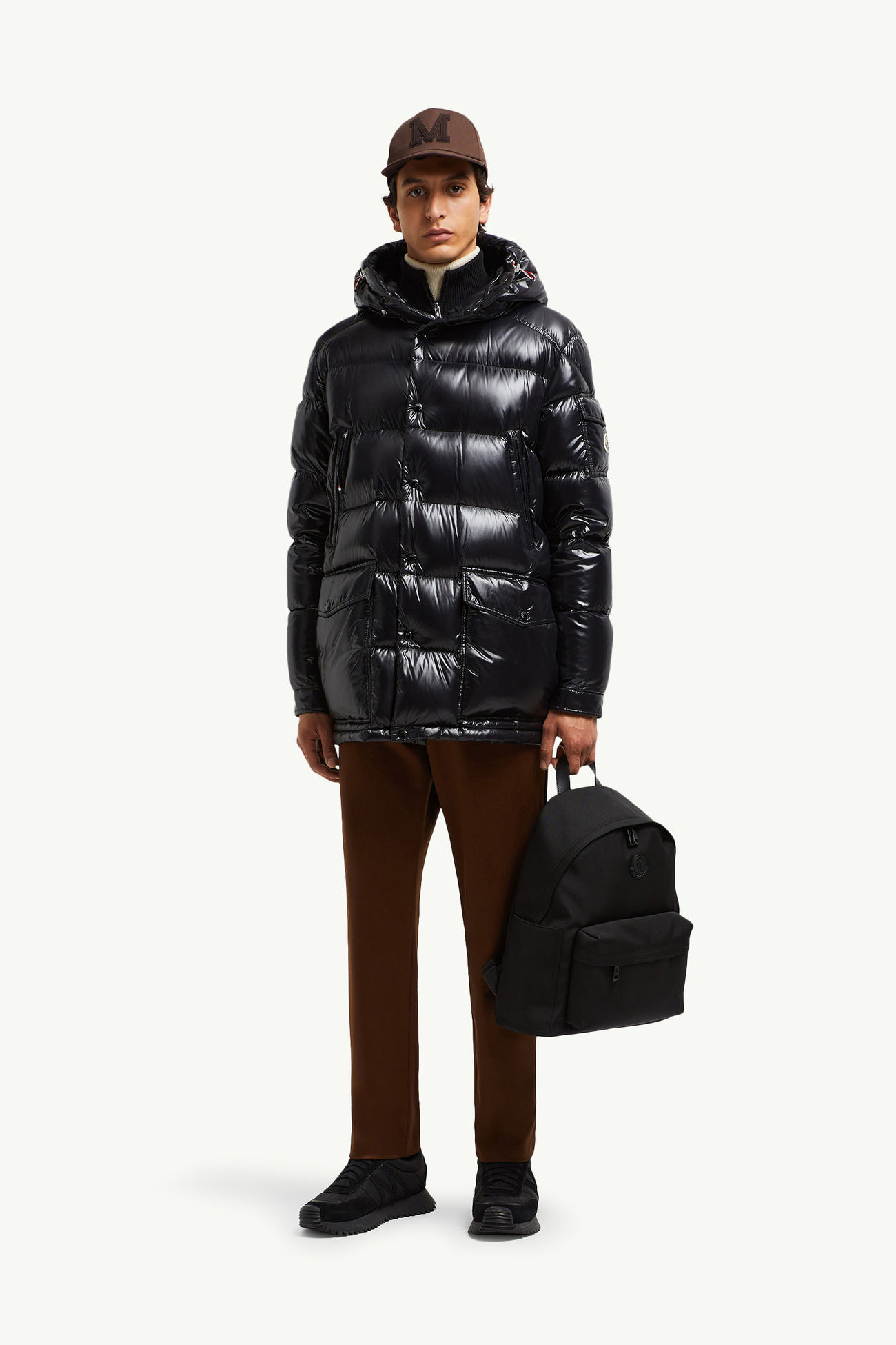 Chiablese kurze Dauenenjacke mit Kapuze Herren Schwarz Moncler 0