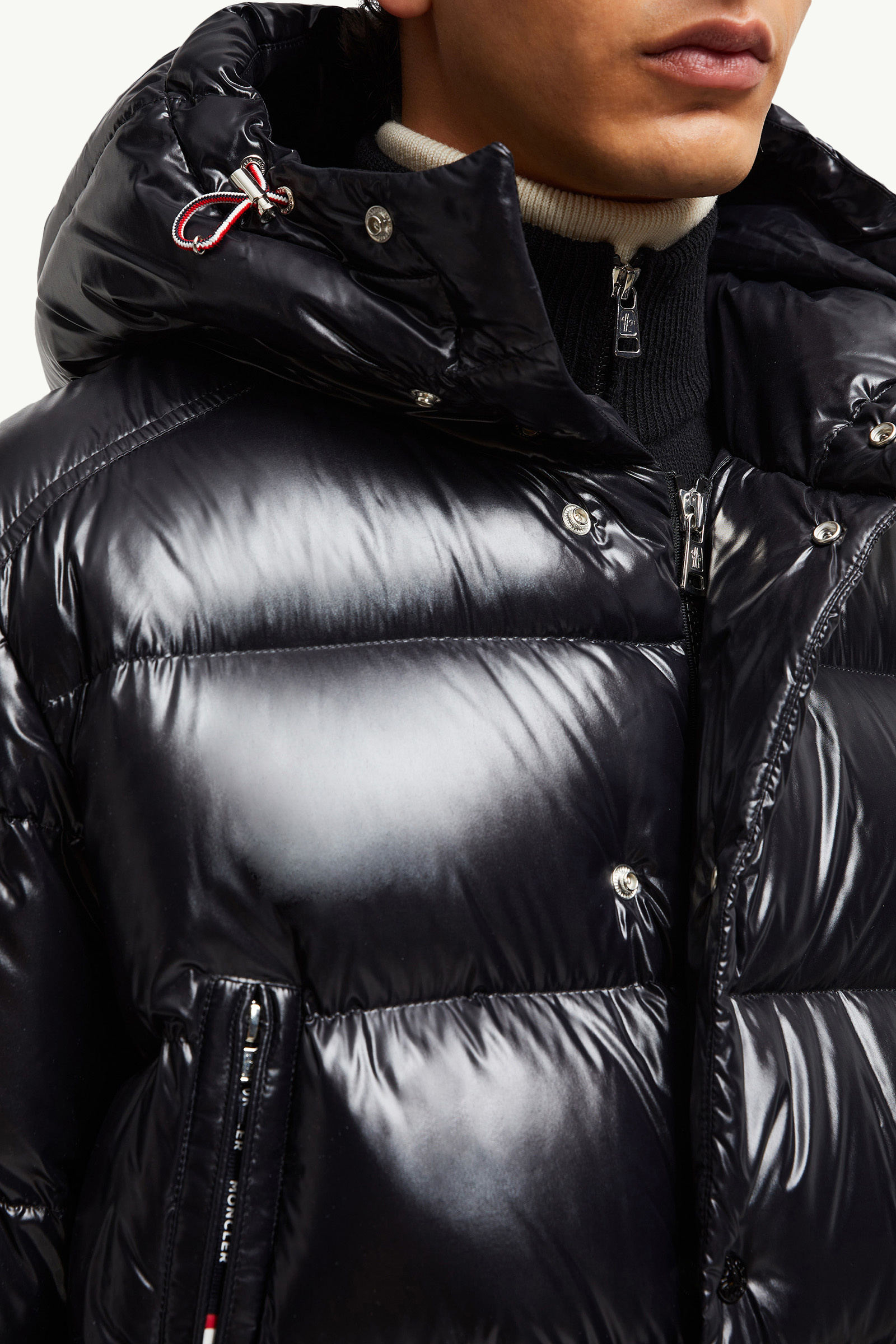 Chiablese Hooded Short Down Jacket Men Black Moncler 7