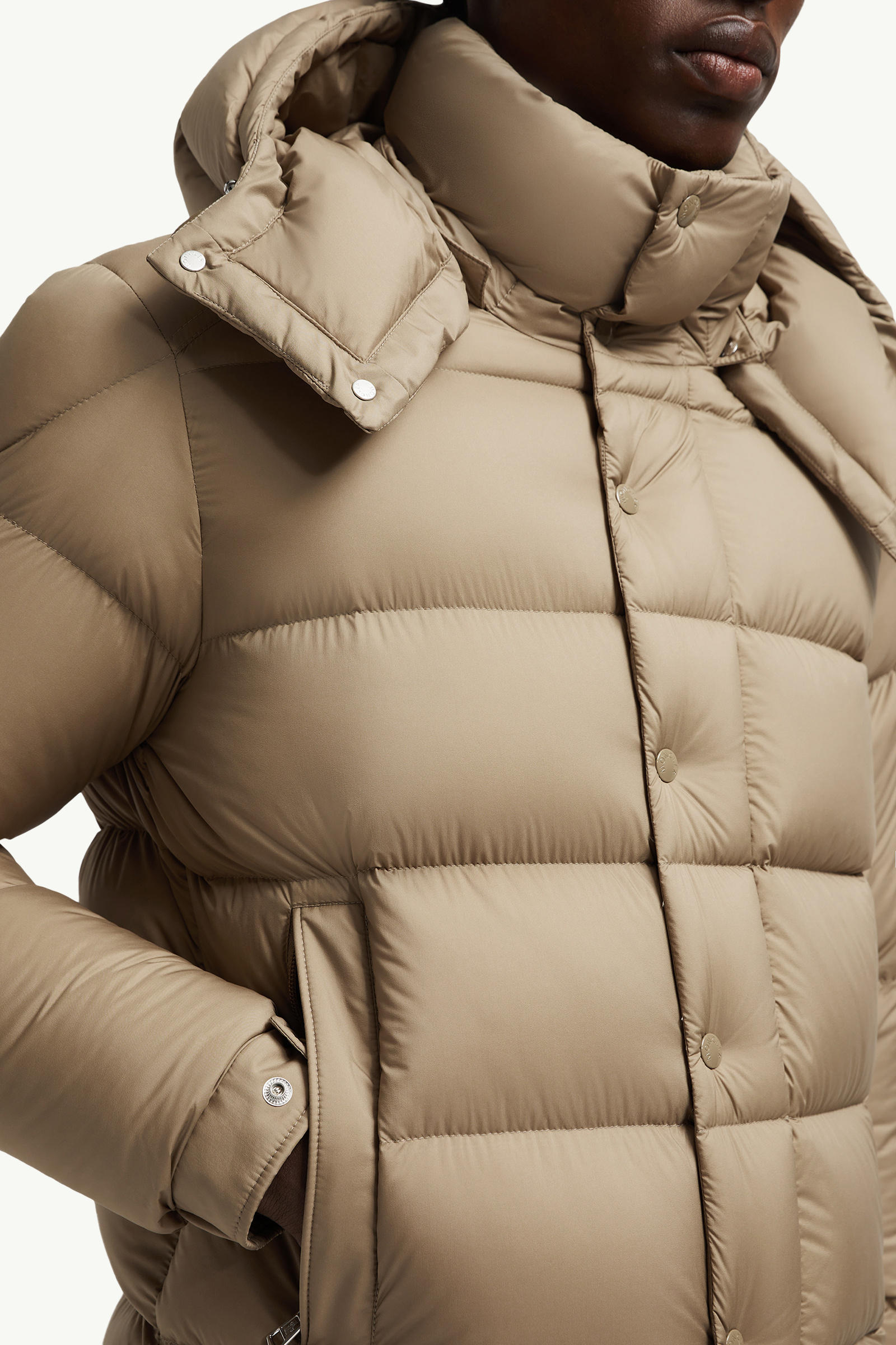 Vezere Hooded Short Down Jacket Men Light Brown Moncler 5