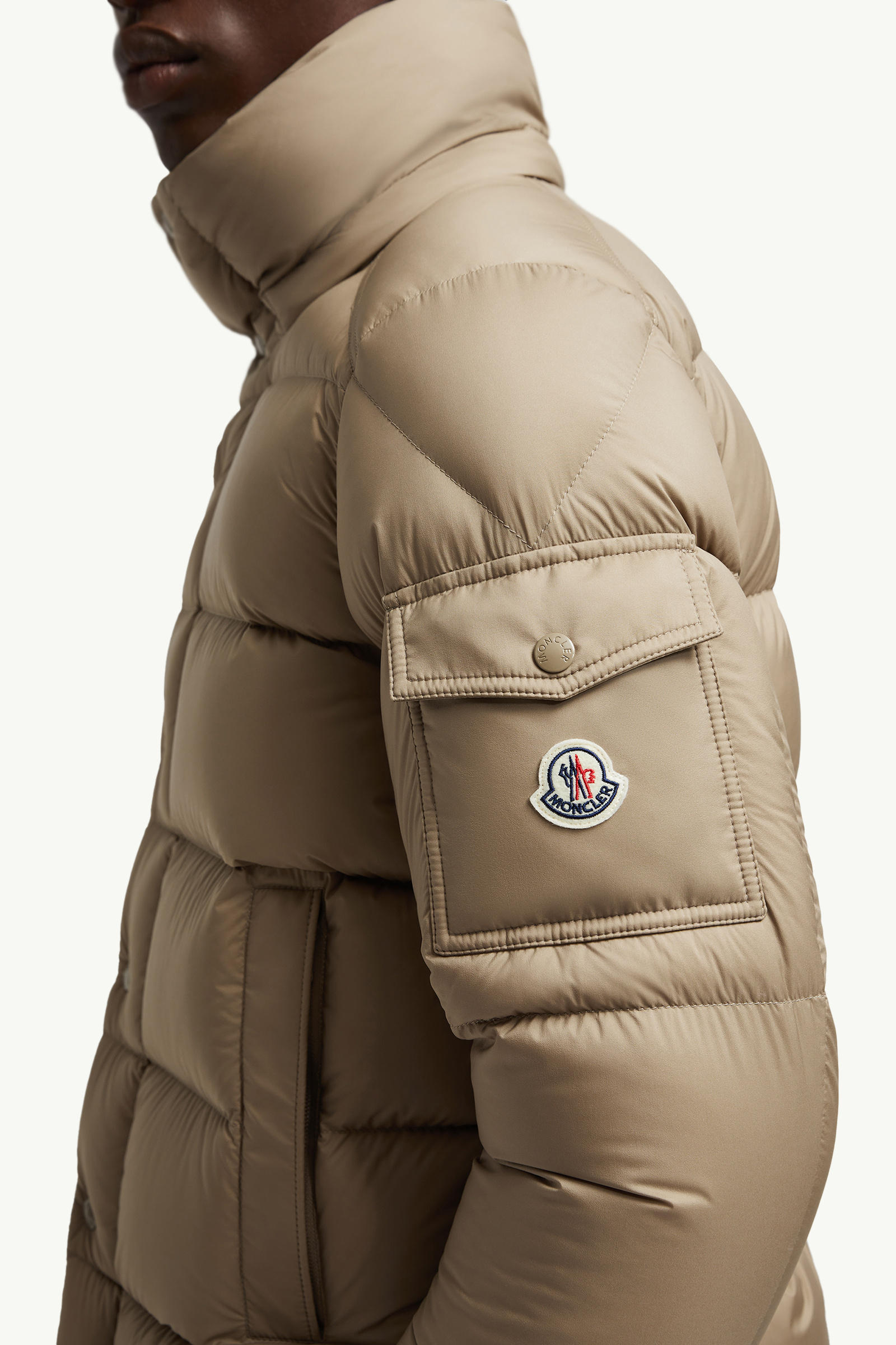 Vezere Hooded Short Down Jacket Men Light Brown Moncler 6