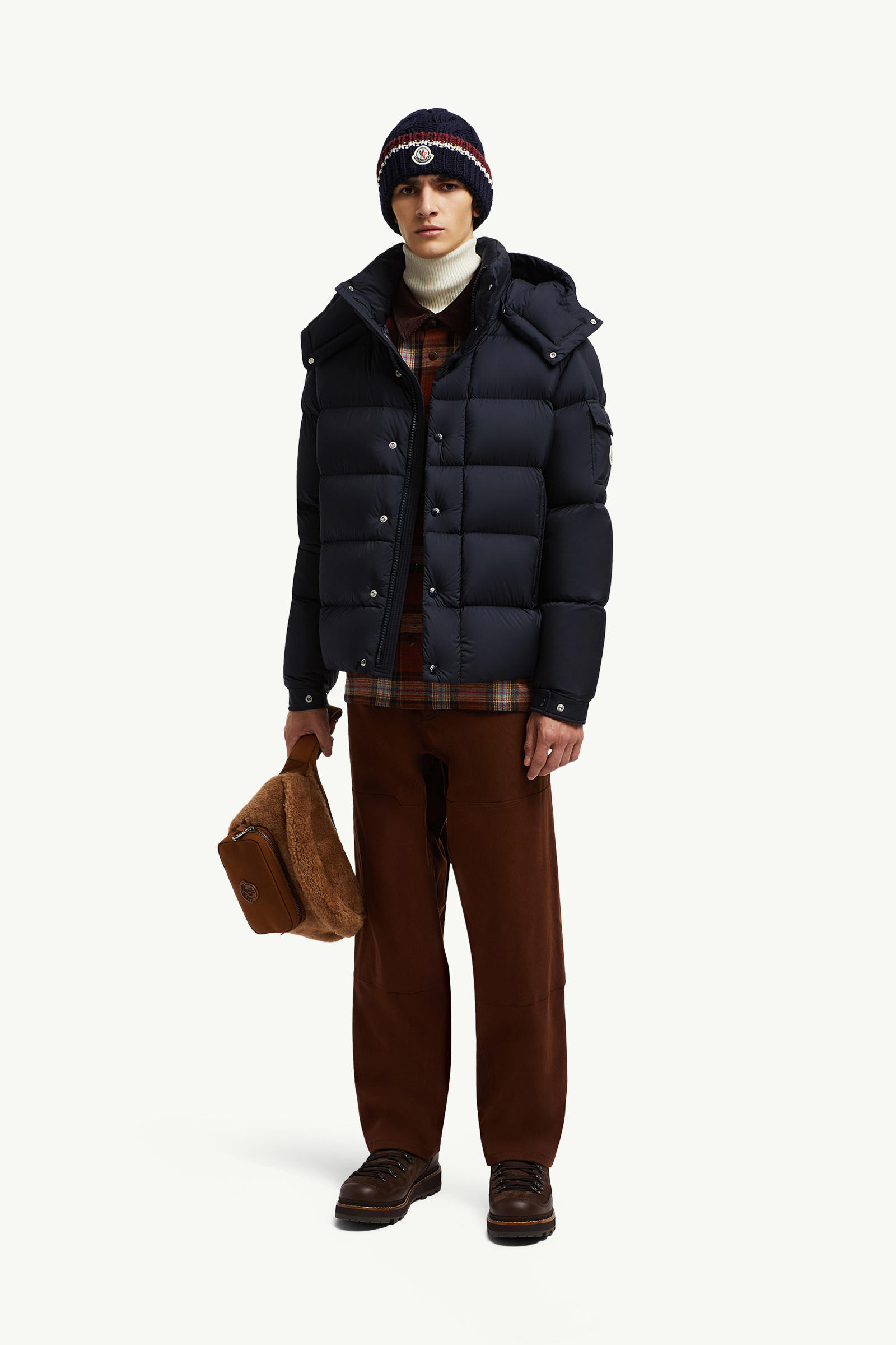 Vezere Hooded Short Down Jacket Men Night Blue Moncler 0