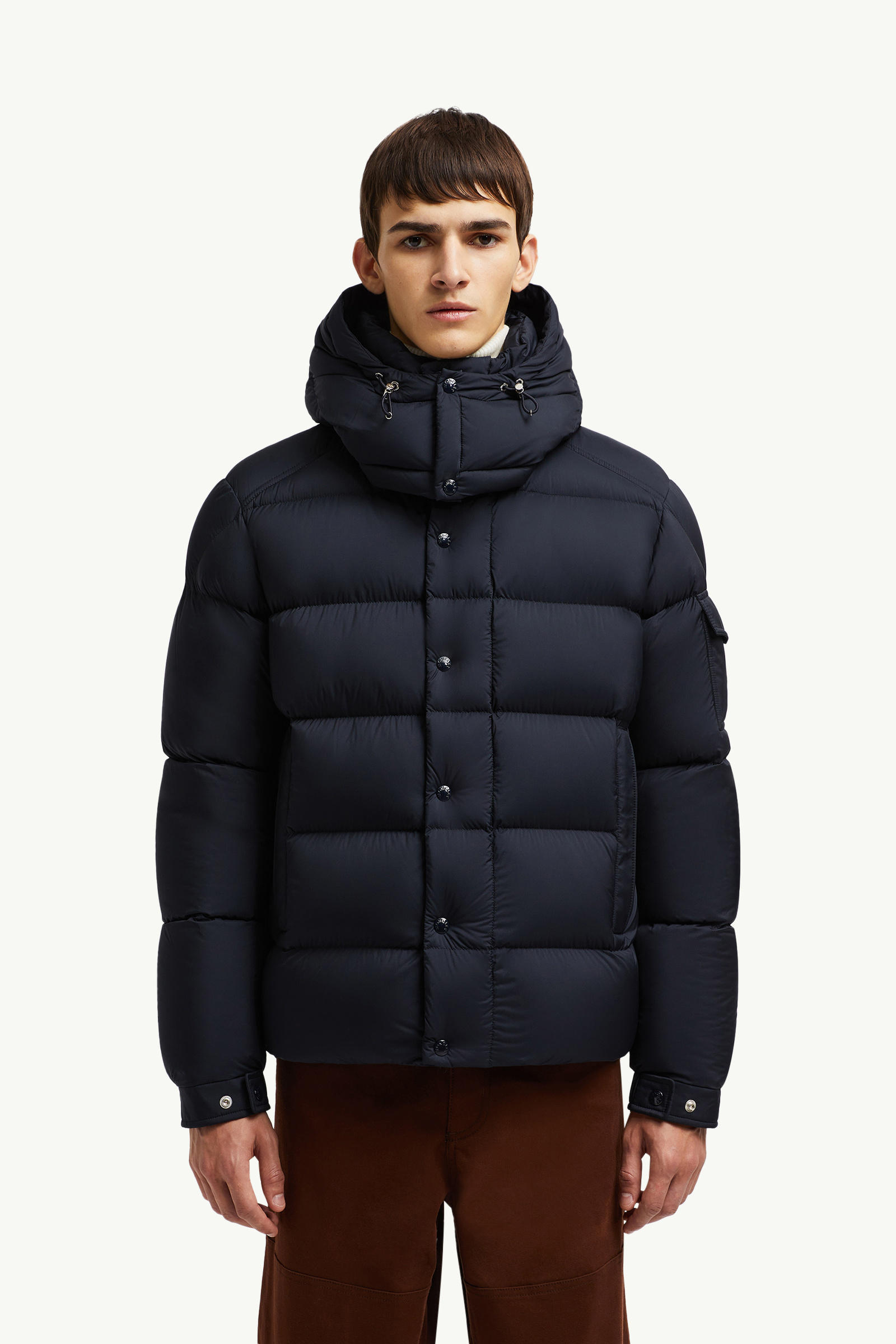 Vezere Hooded Short Down Jacket Men Night Blue Moncler 3
