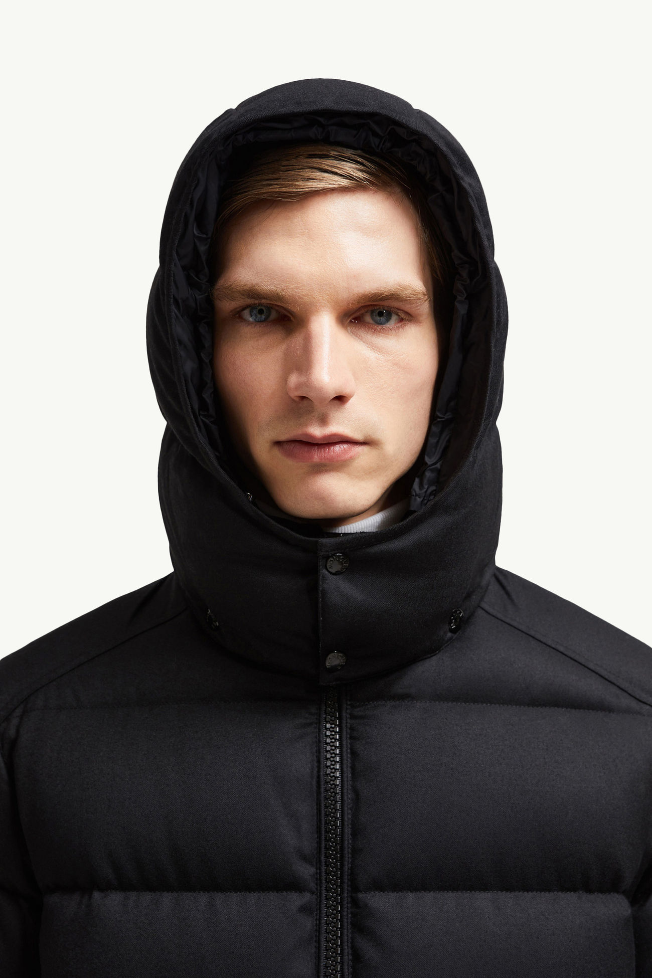 Montgenevre連帽羊毛法蘭絨短身羽絨外套 男士 黑色 Moncler 1