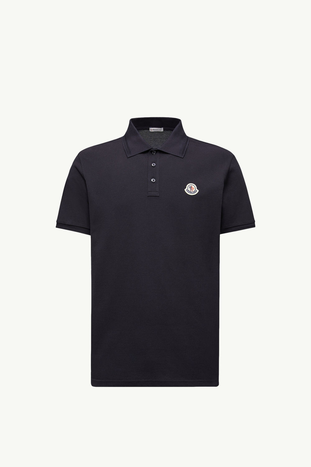 Logo Patch Cotton Piquet Polo Shirt Men Night Blue Moncler 2