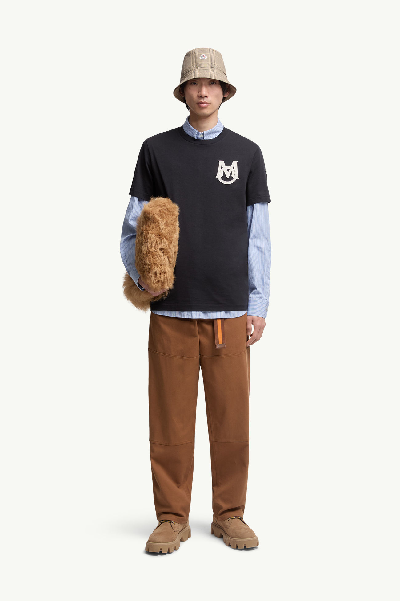 모노그램 코튼 티셔츠 남성 네이비 블루 Moncler 0