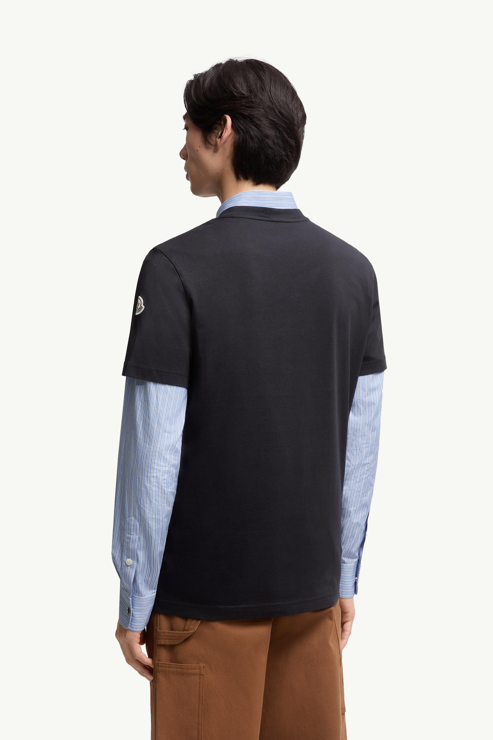 Monogram Cotton T-Shirt Men Navy Blue Moncler 4