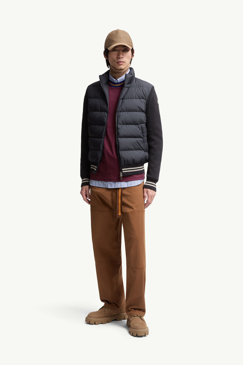 Padded Cotton Cardigan Men Navy Blue Moncler 0