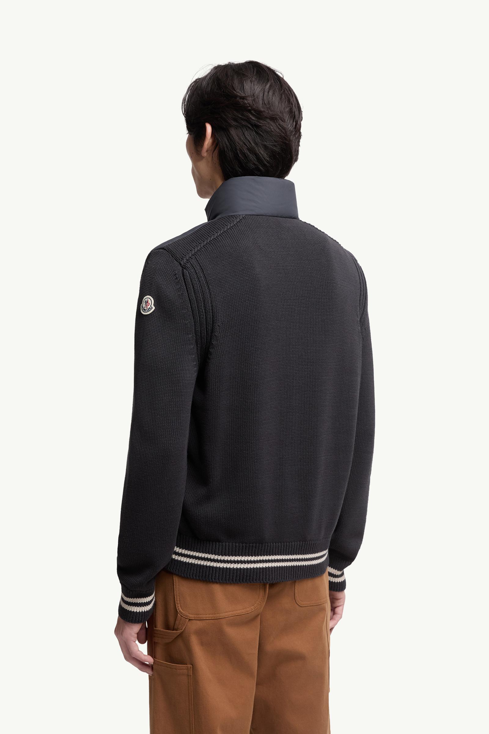 Navy Blue Padded Cotton Cardigan - Sweaters & Cardigans for
