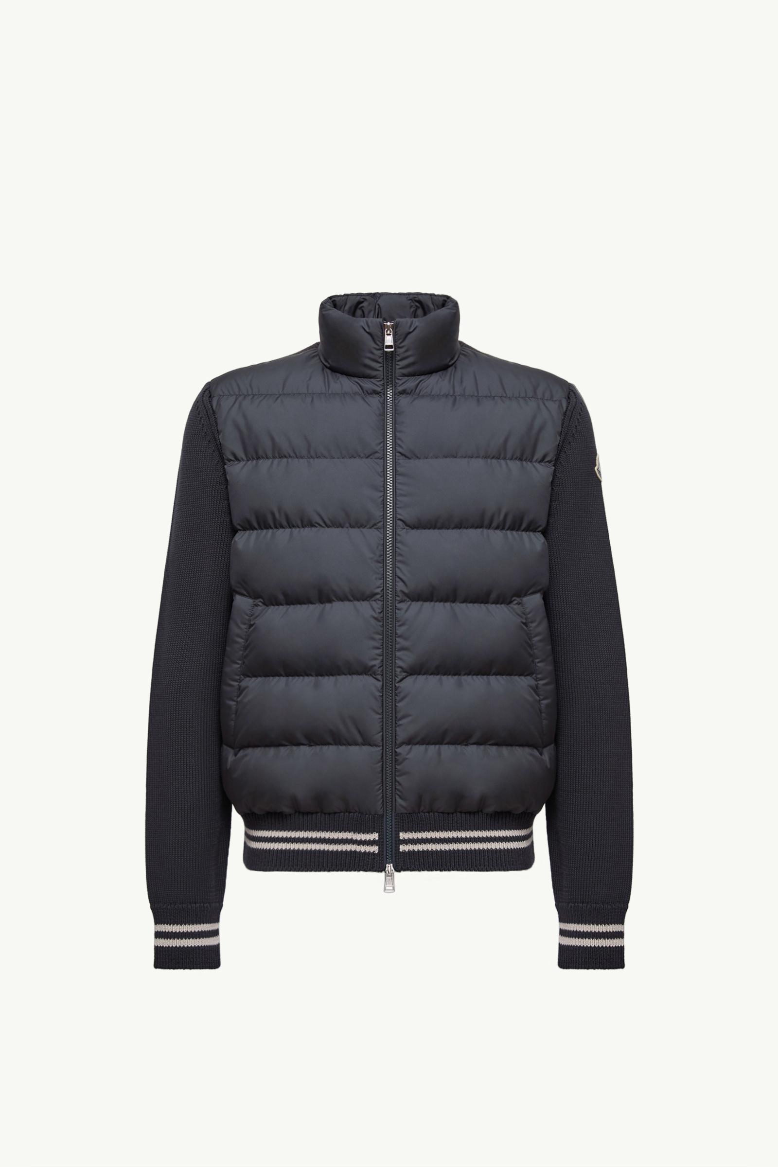 Navy Blue Padded Cotton Cardigan - Sweaters & Cardigans for