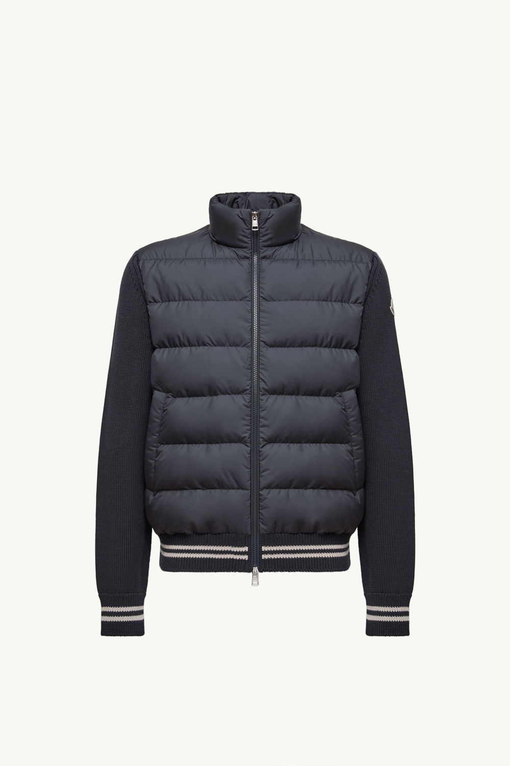 Padded Cotton Cardigan Men Navy Blue Moncler 2