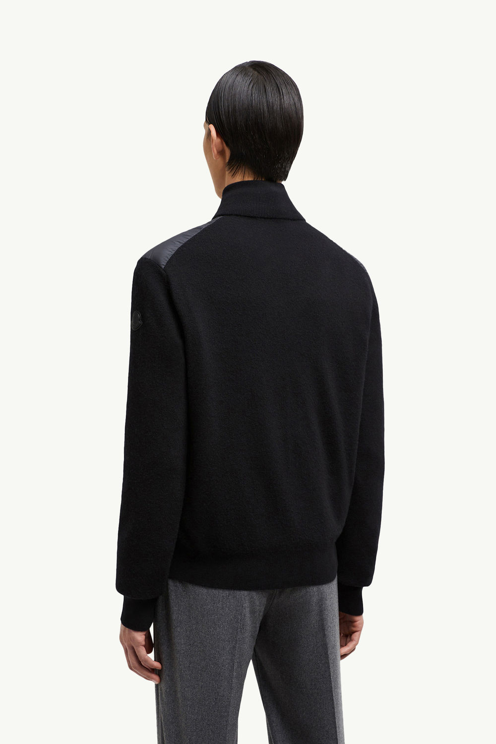 Padded Wool & Cashmere Zip-Up Cardigan Men Black Moncler 4