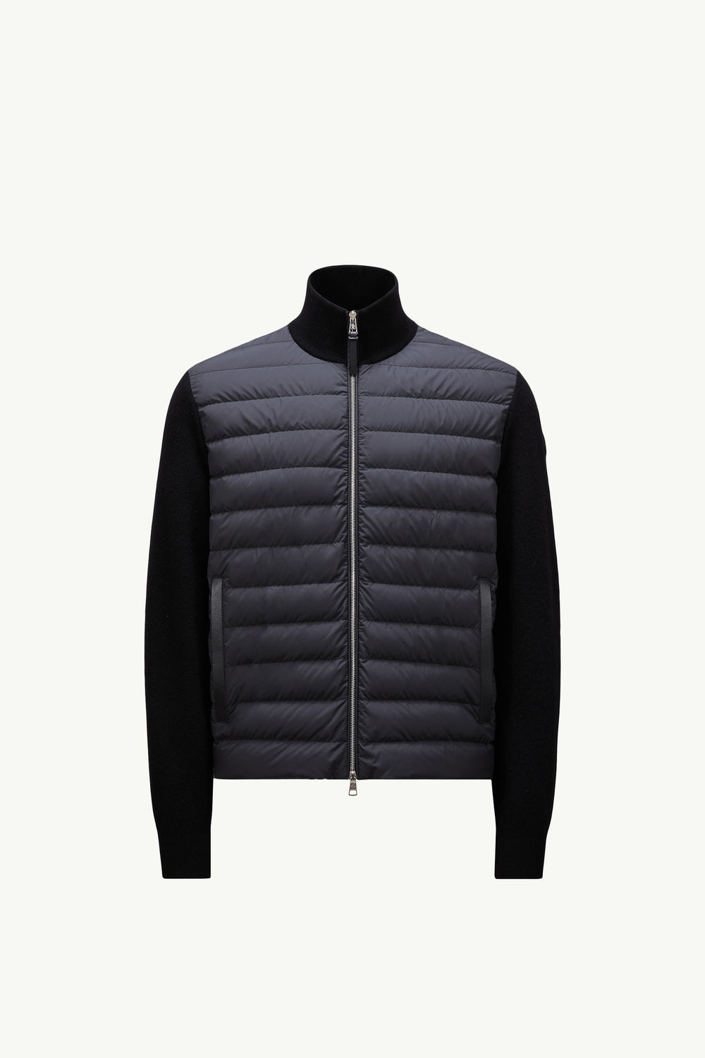 Padded Wool & Cashmere Zip-Up Cardigan Men Black Moncler 2