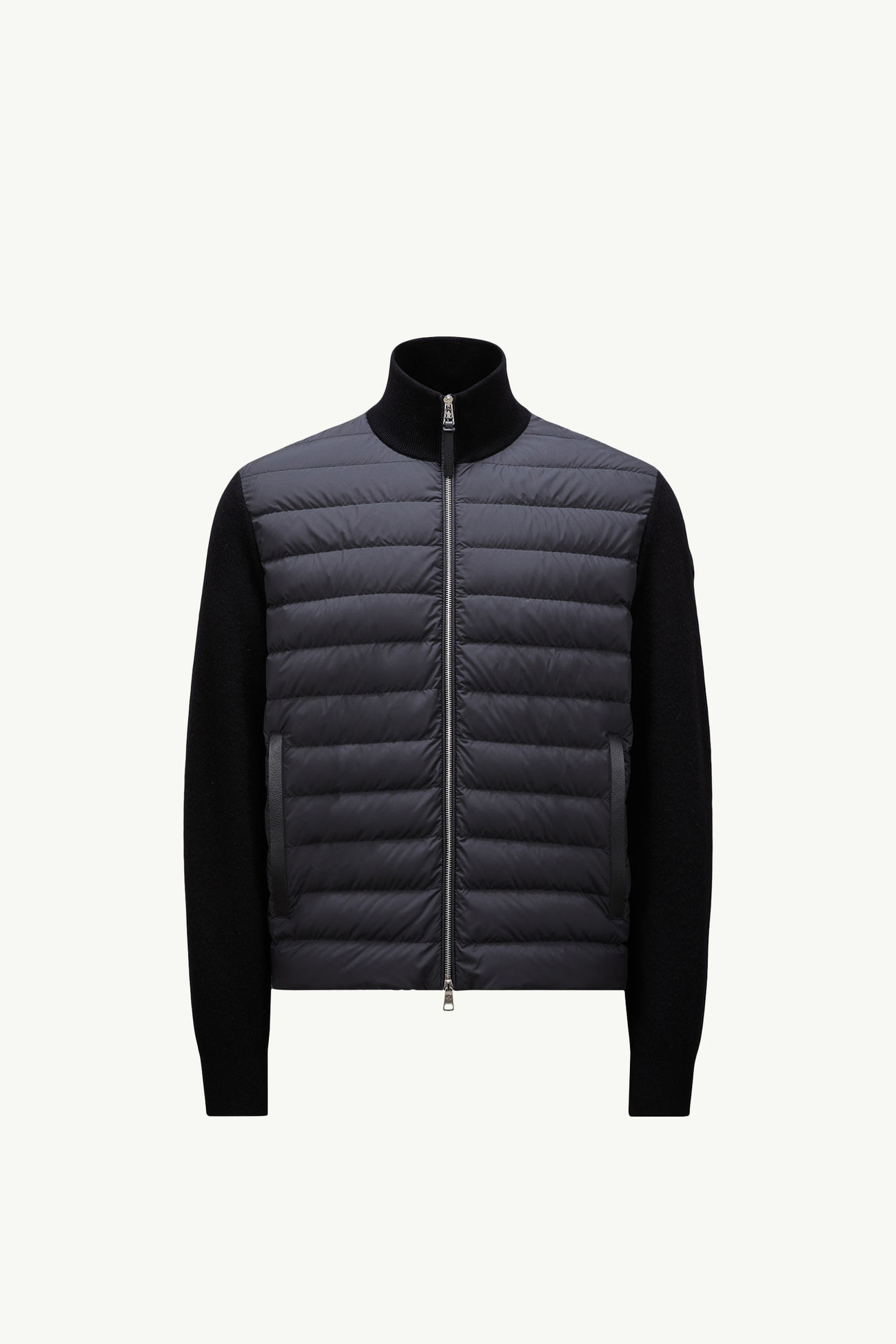 Sudadera acolchado de lana y cachemira con cremallera Hombre Negro Moncler 2