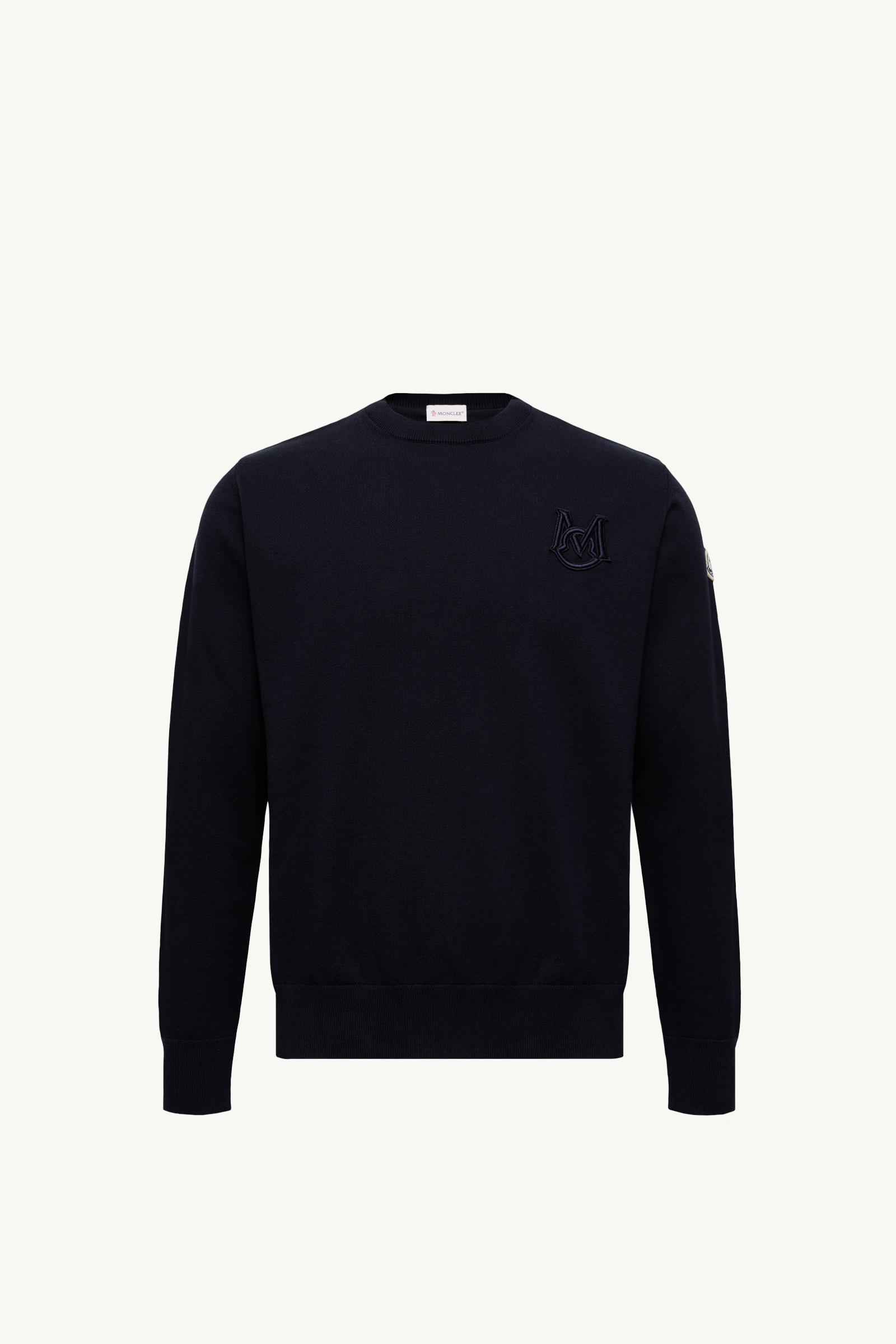 Jersey de algodón con monograma bordado Hombre Azul marino Moncler 2