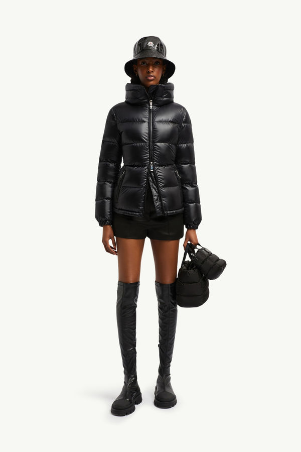 Piumino corto Douro con cappuccio Donna Nero Moncler 0