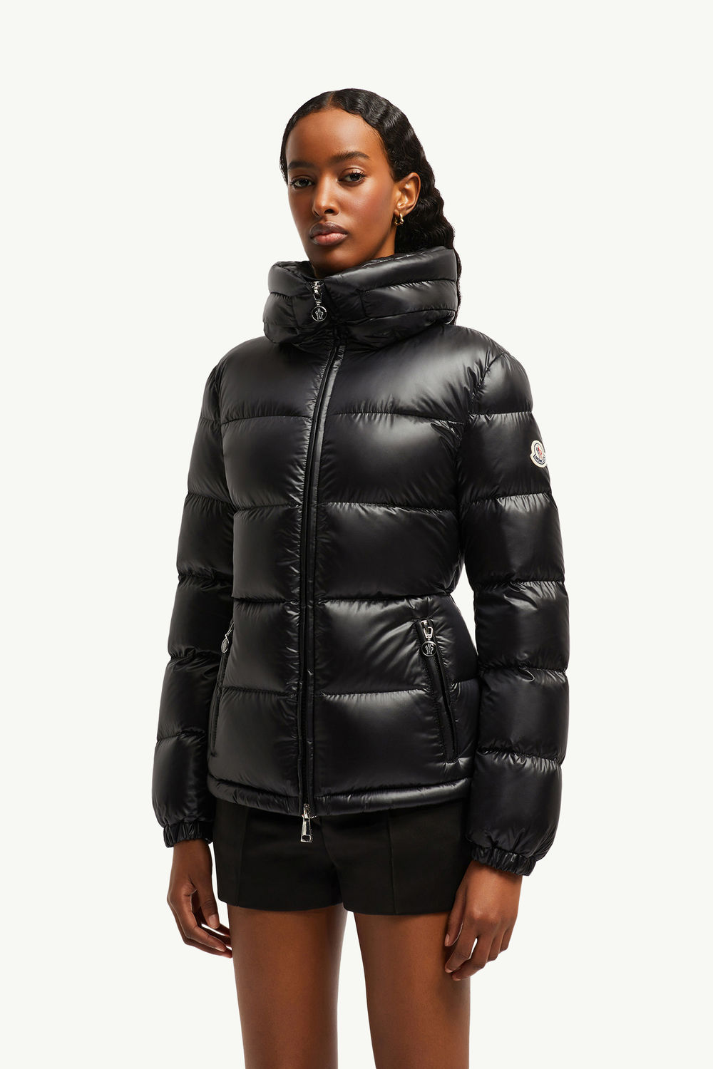 Douro Hooded Short Down Jacket Women Black Moncler 3