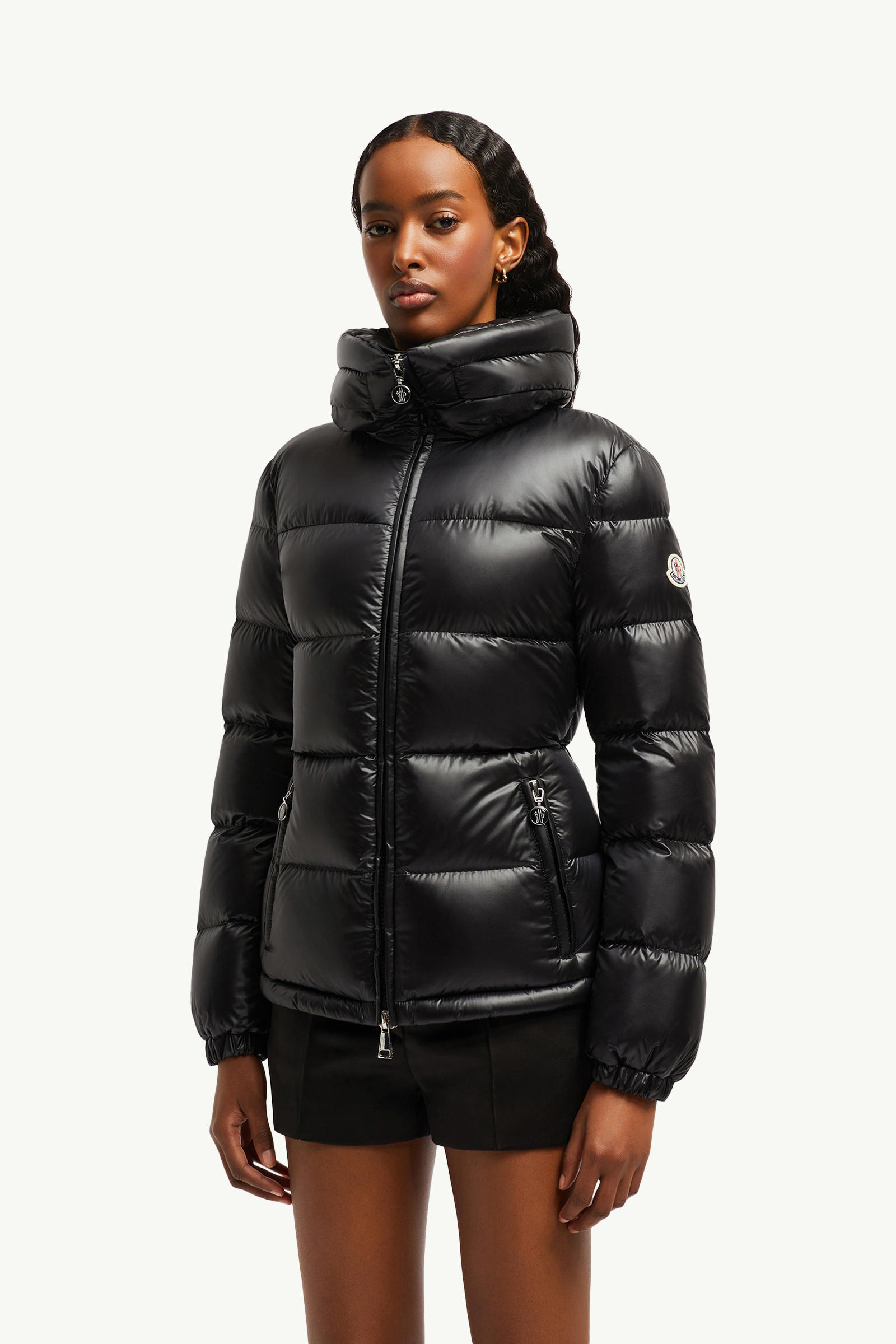 Douro Hooded Short Down Jacket Women Black Moncler 3