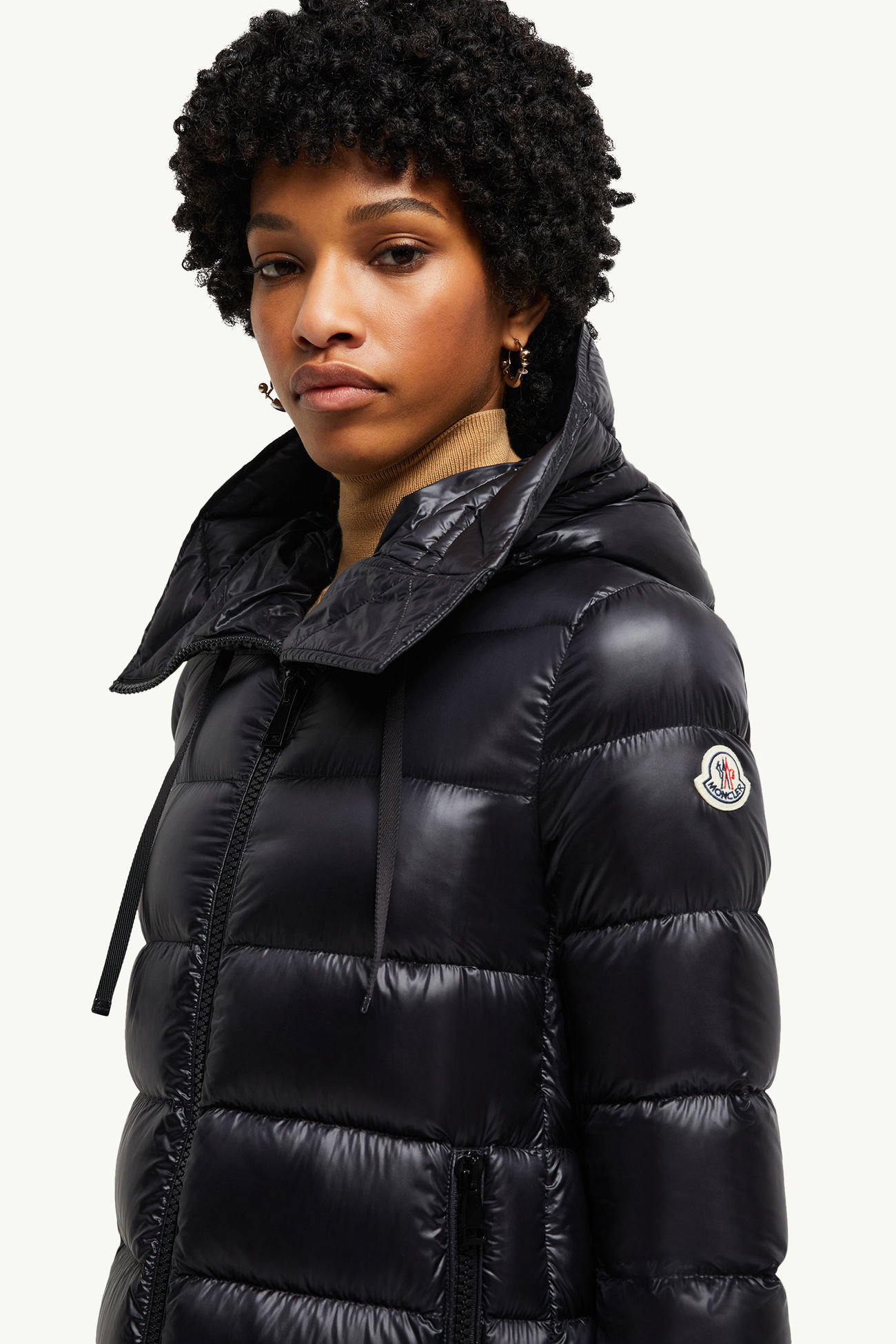 Suyen mittellange Daunenjacke mit Kapuze Damen Schwarz Moncler 1