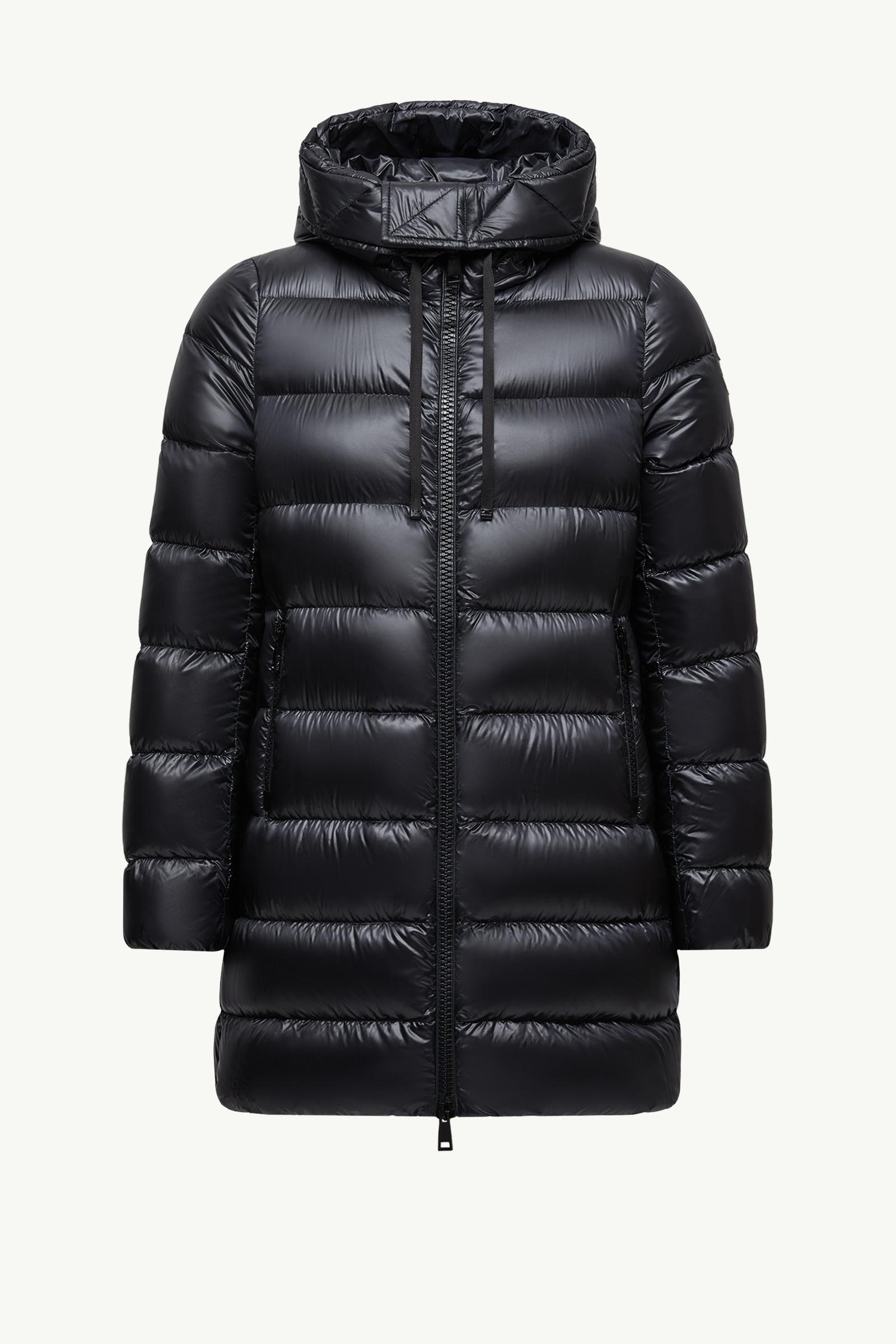 Black Suyen Hooded Mid-Length Down Jacket - Long Down