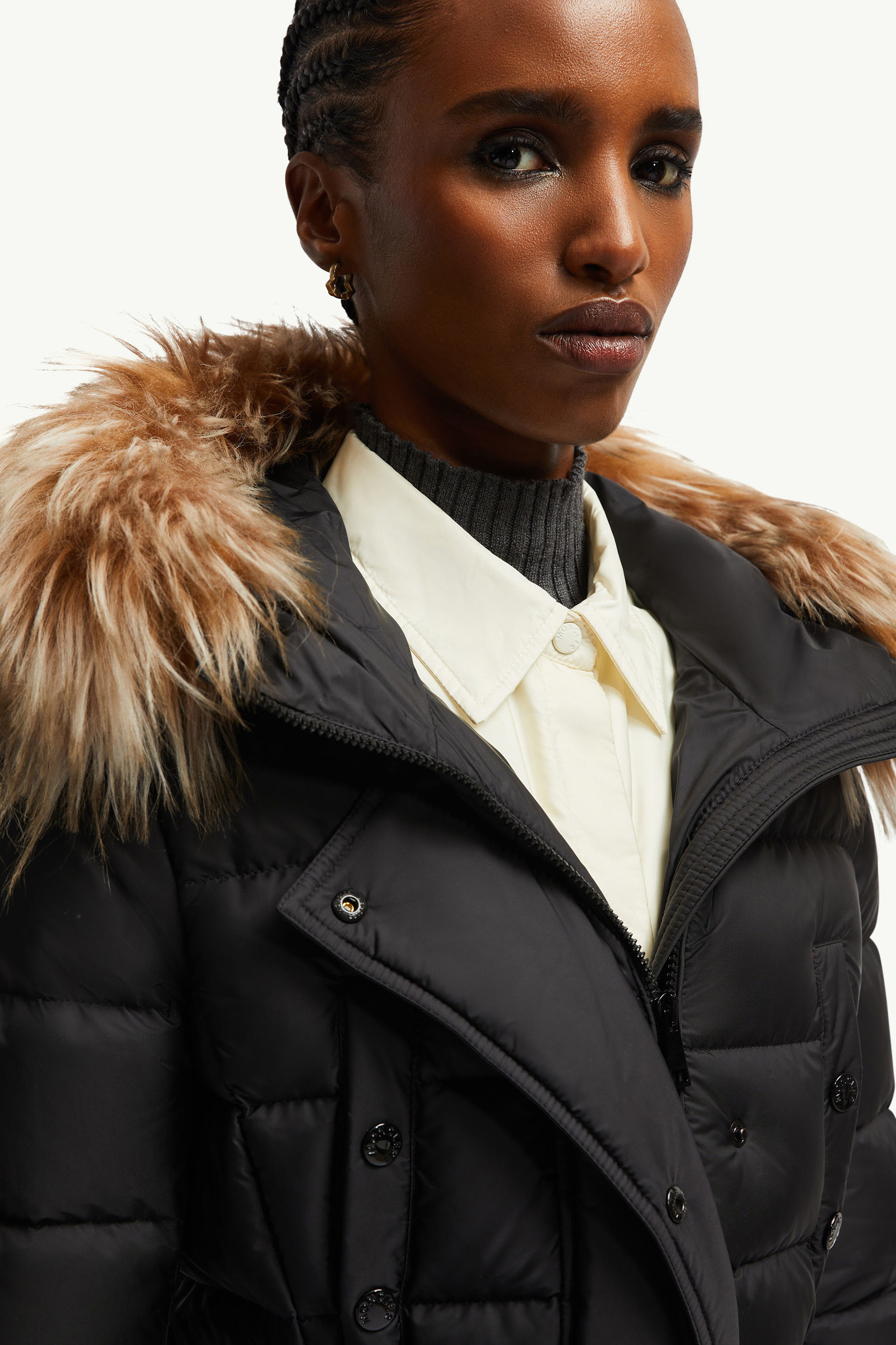 Doudoune longue en shearling Khloe Femmes Noir & Beige Moncler 6
