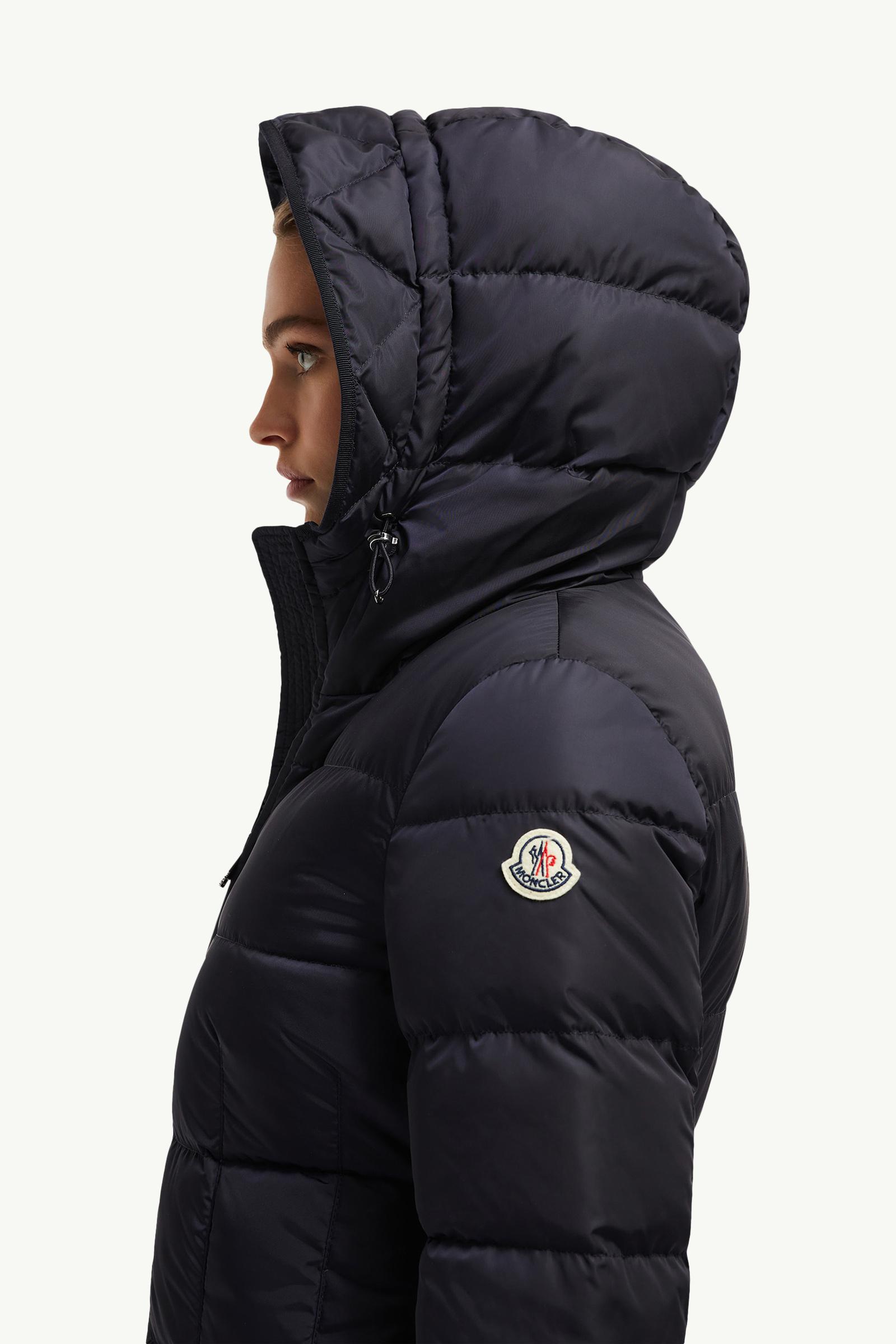 Avocette Hooded Long Down Jacket Women Night Blue Moncler 1