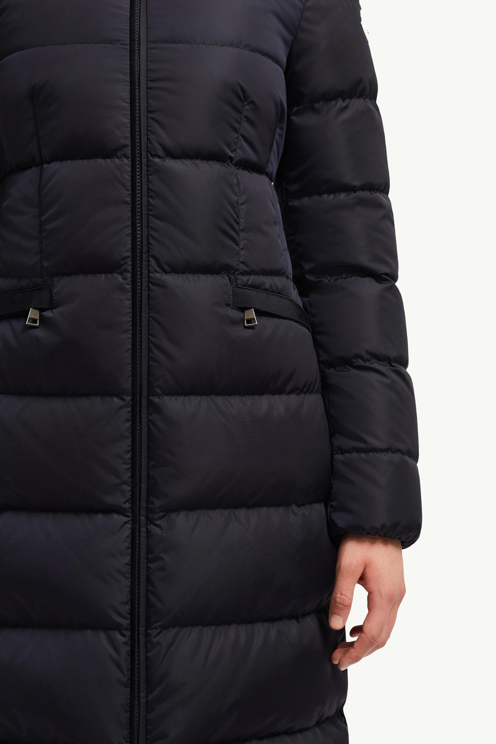 Avocette lange Daunenjacke mit Kapuze Damen Nachtblau Moncler 5