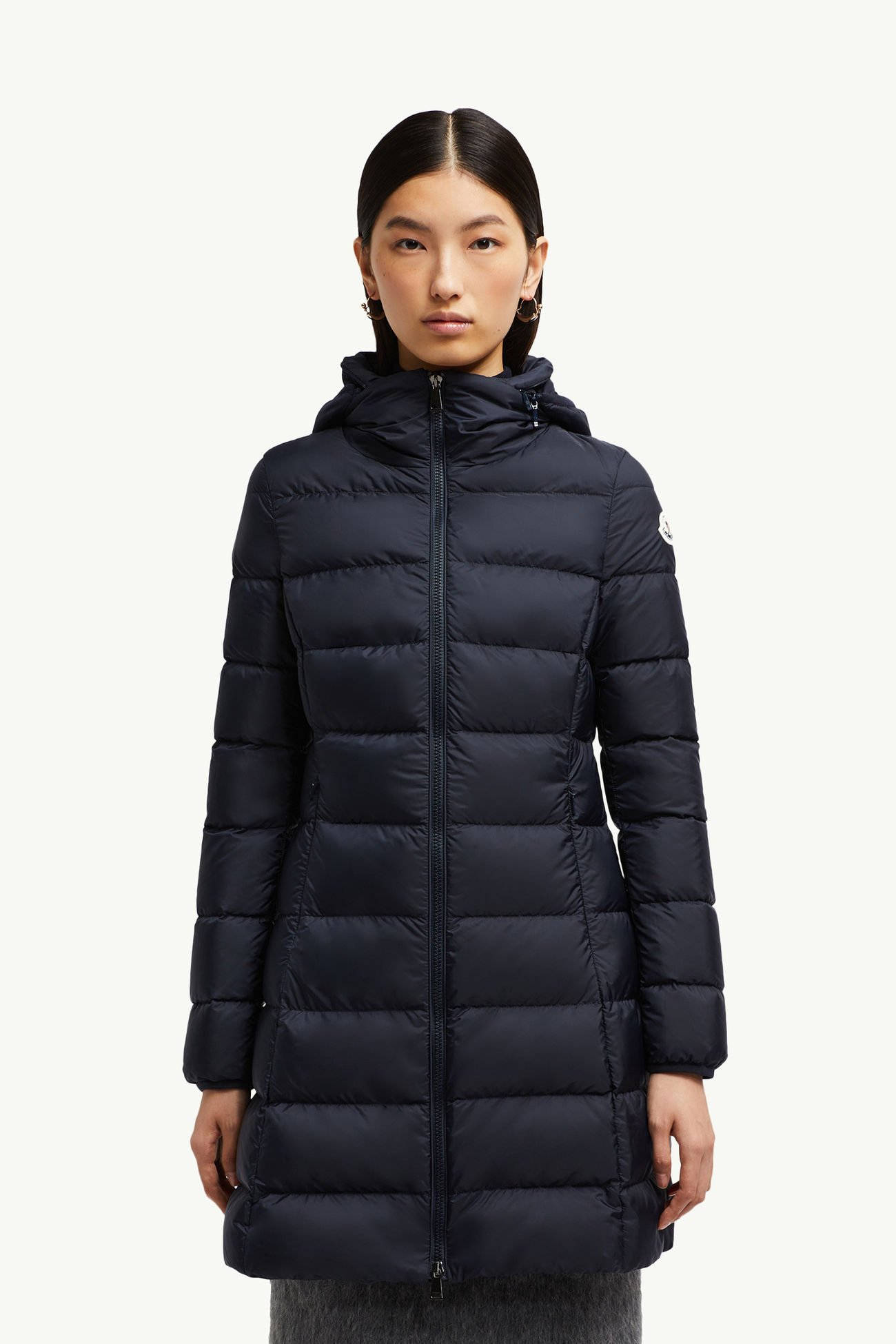 Gie连帽长款羽绒夹克外套 女士 午夜蓝 Moncler 3