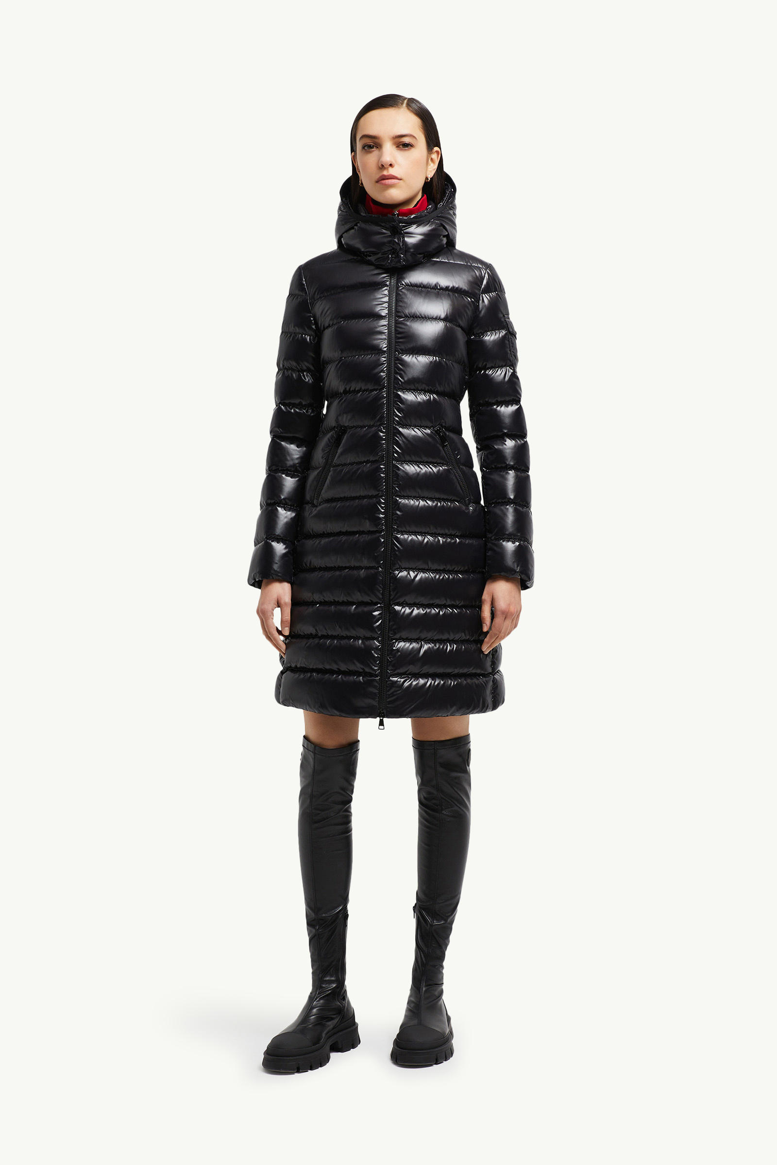 Moka Long Down Jacket Women Black Moncler 0