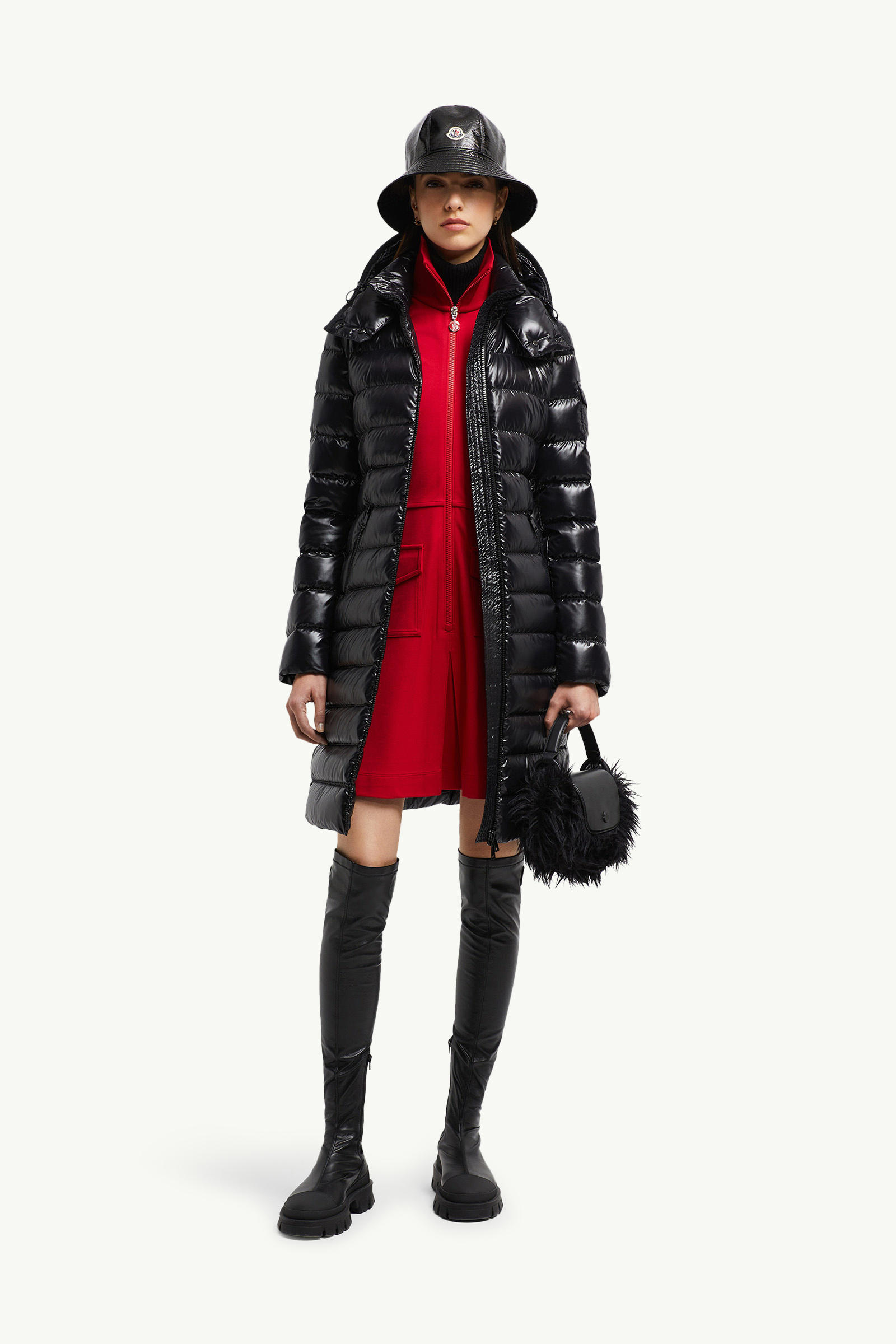Moka Long Down Jacket Women Black Moncler 3